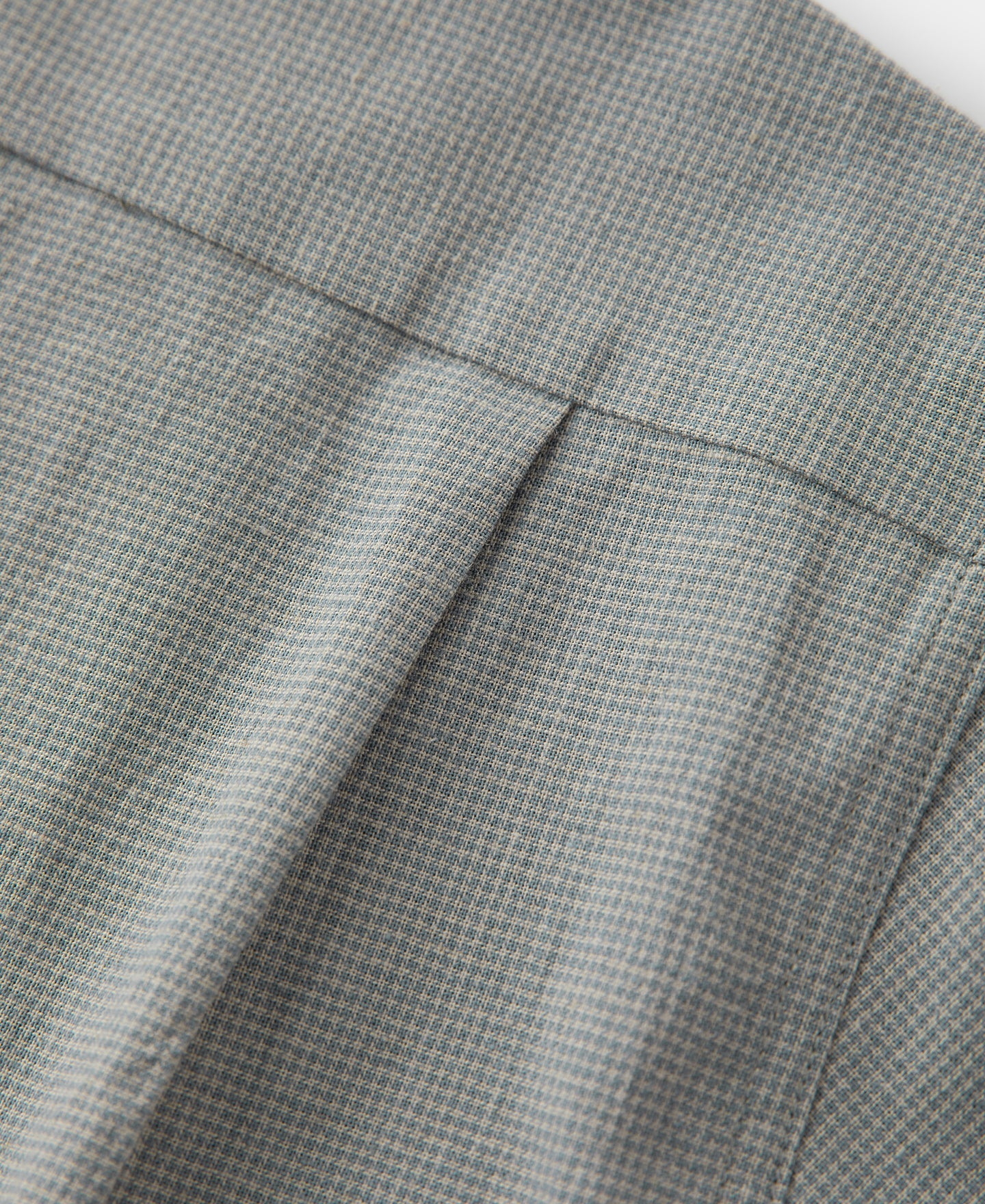 Lot 220A Cotton-Linen Blend Houndstooth Shirt - Green