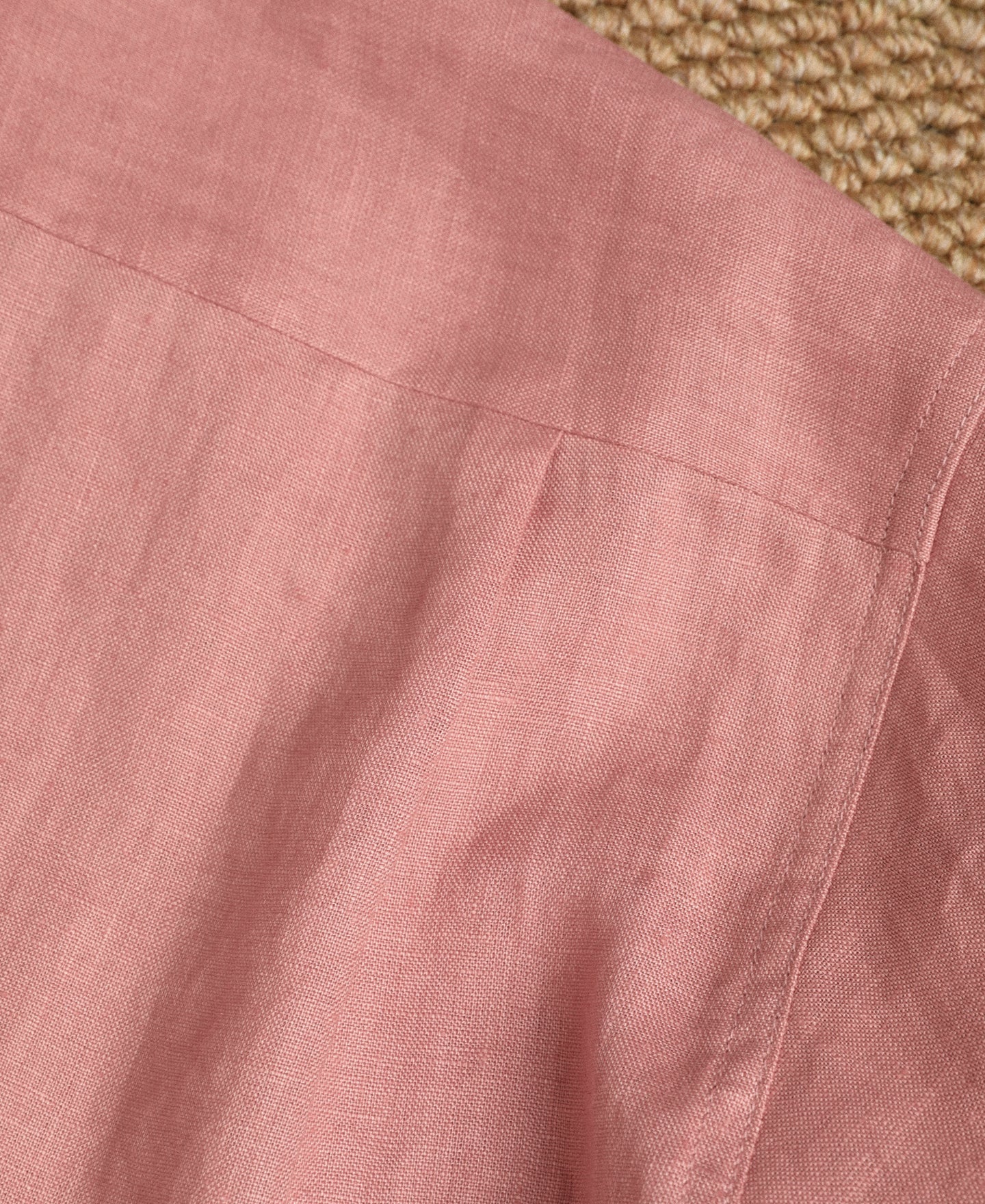 Lot 220A Cuban Collar Linen Shirt - Pink