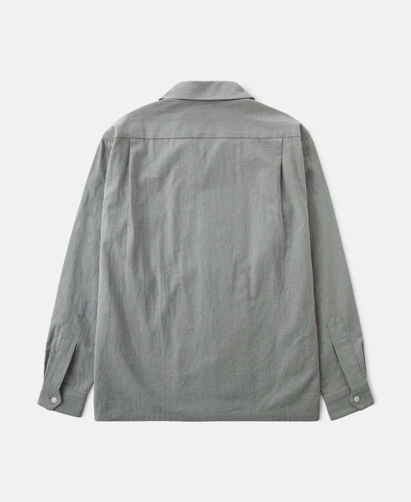 Lot 220A Cotton-Linen Blend Houndstooth Shirt - Green