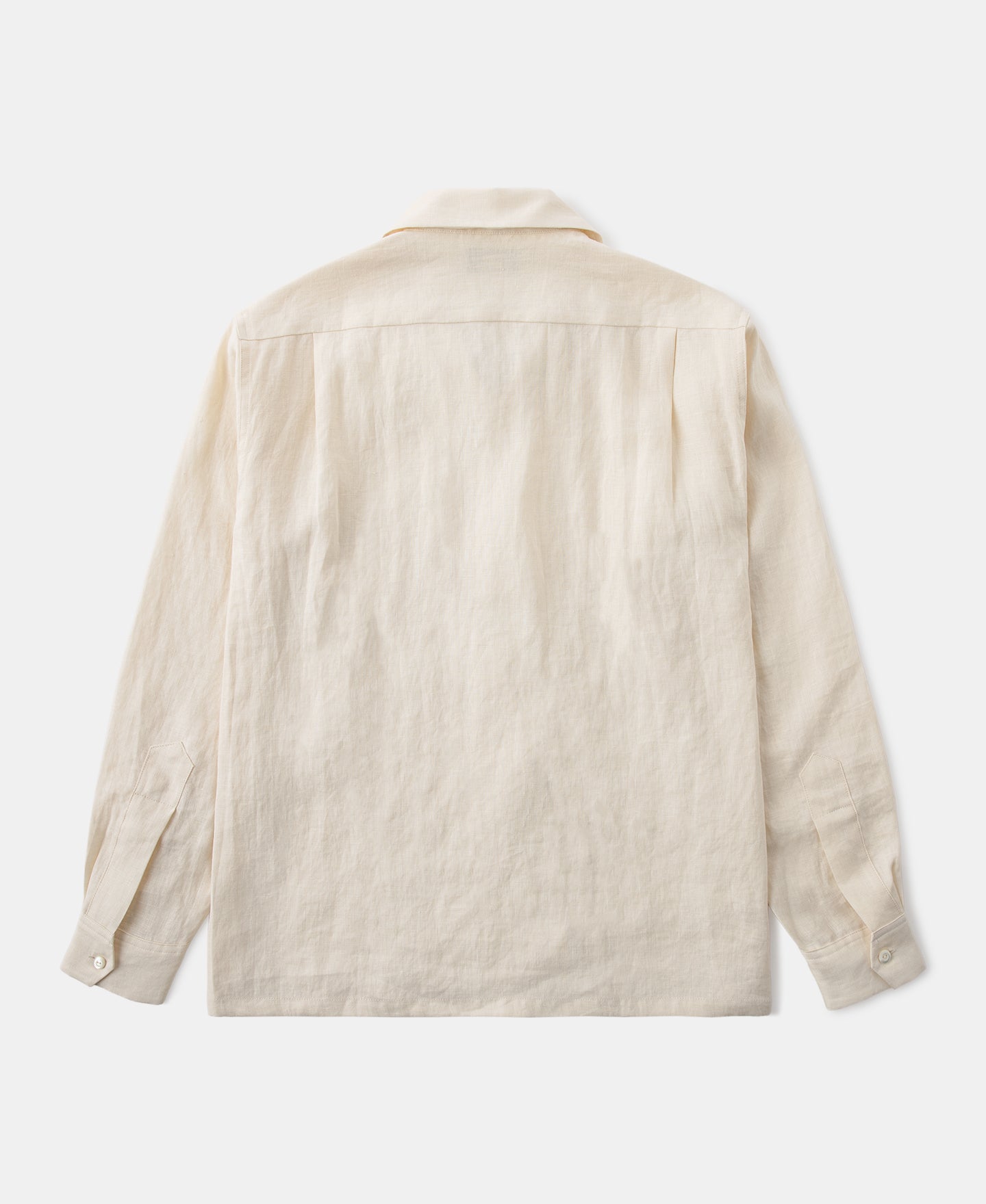 Lot 220A Cuban Collar Linen Shirt - Apricot