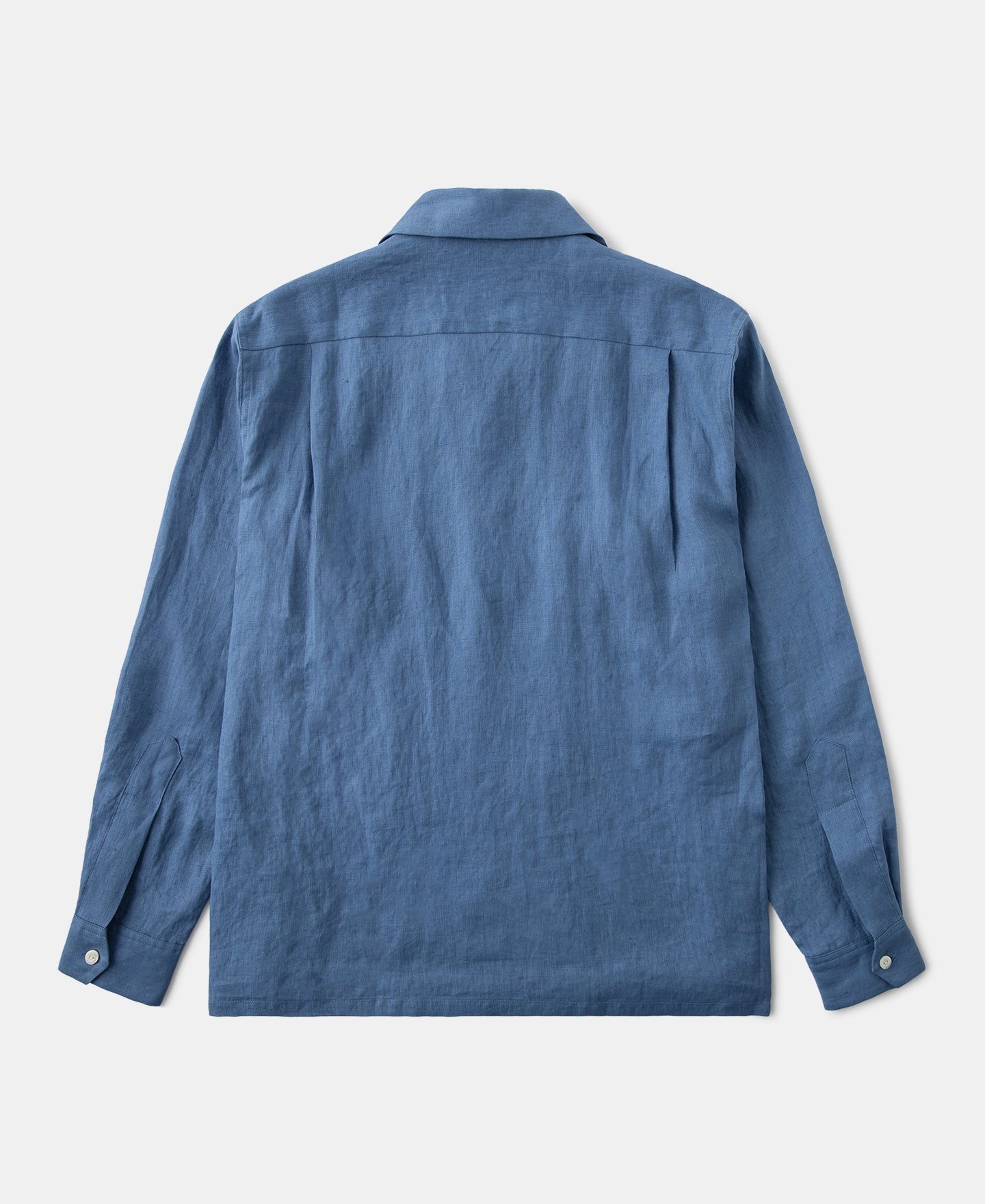 Lot 220A Cuban Collar Linen Shirt - Blue
