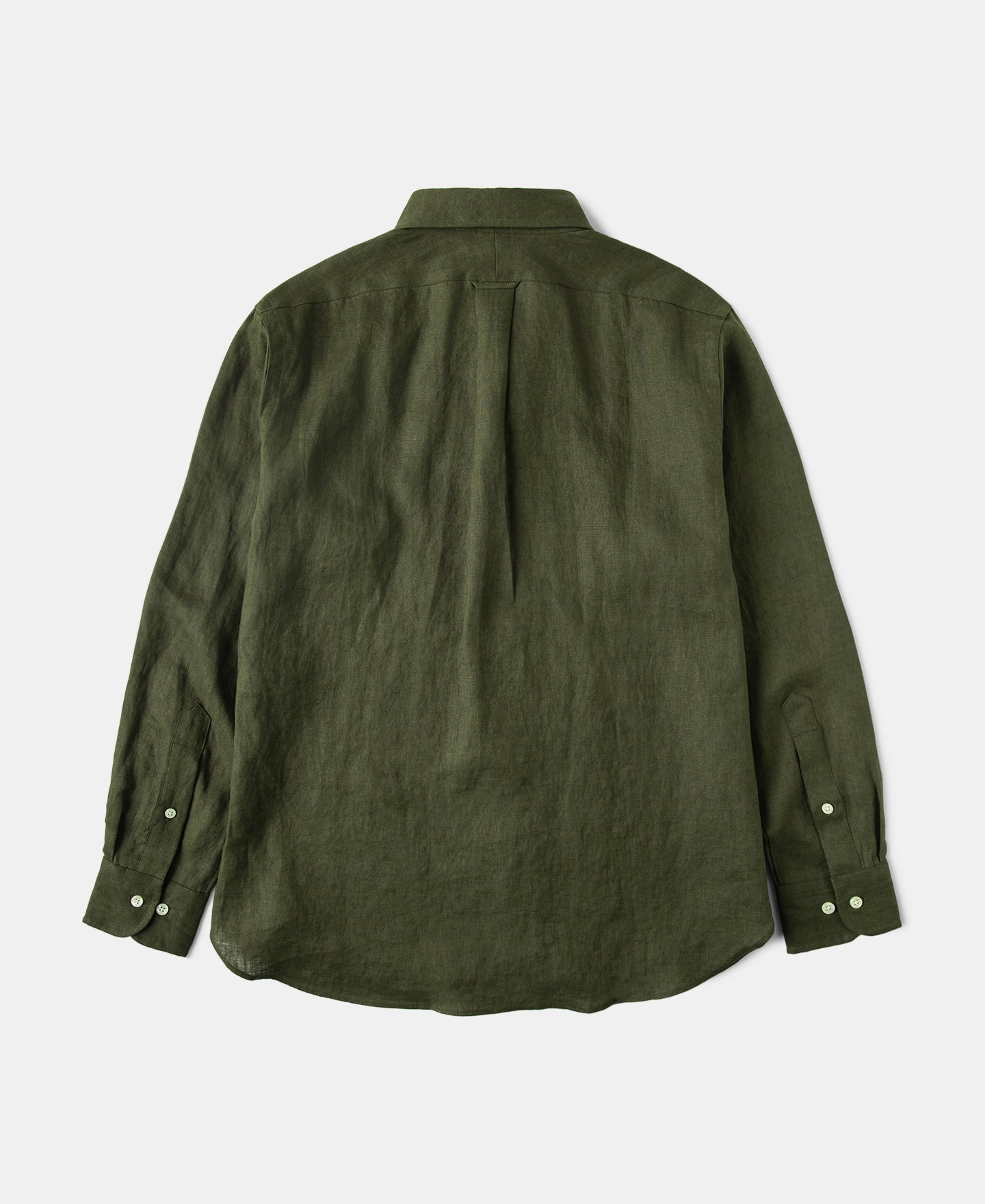 Lot 225 Long Sleeve Linen Button-Down Shirt - Dark Olive