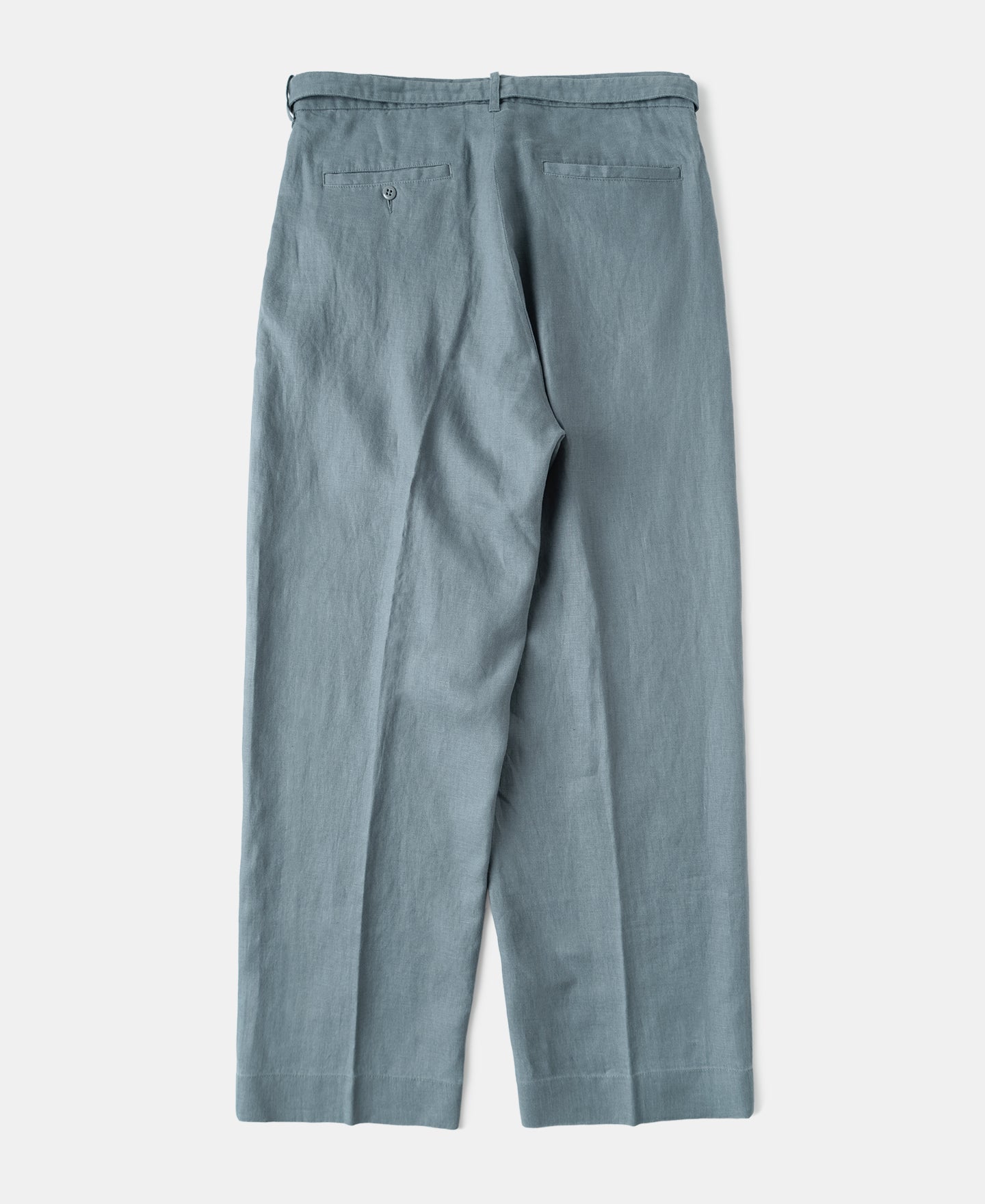 Lot 845 Linen Double Pleated Trousers - Gray Blue