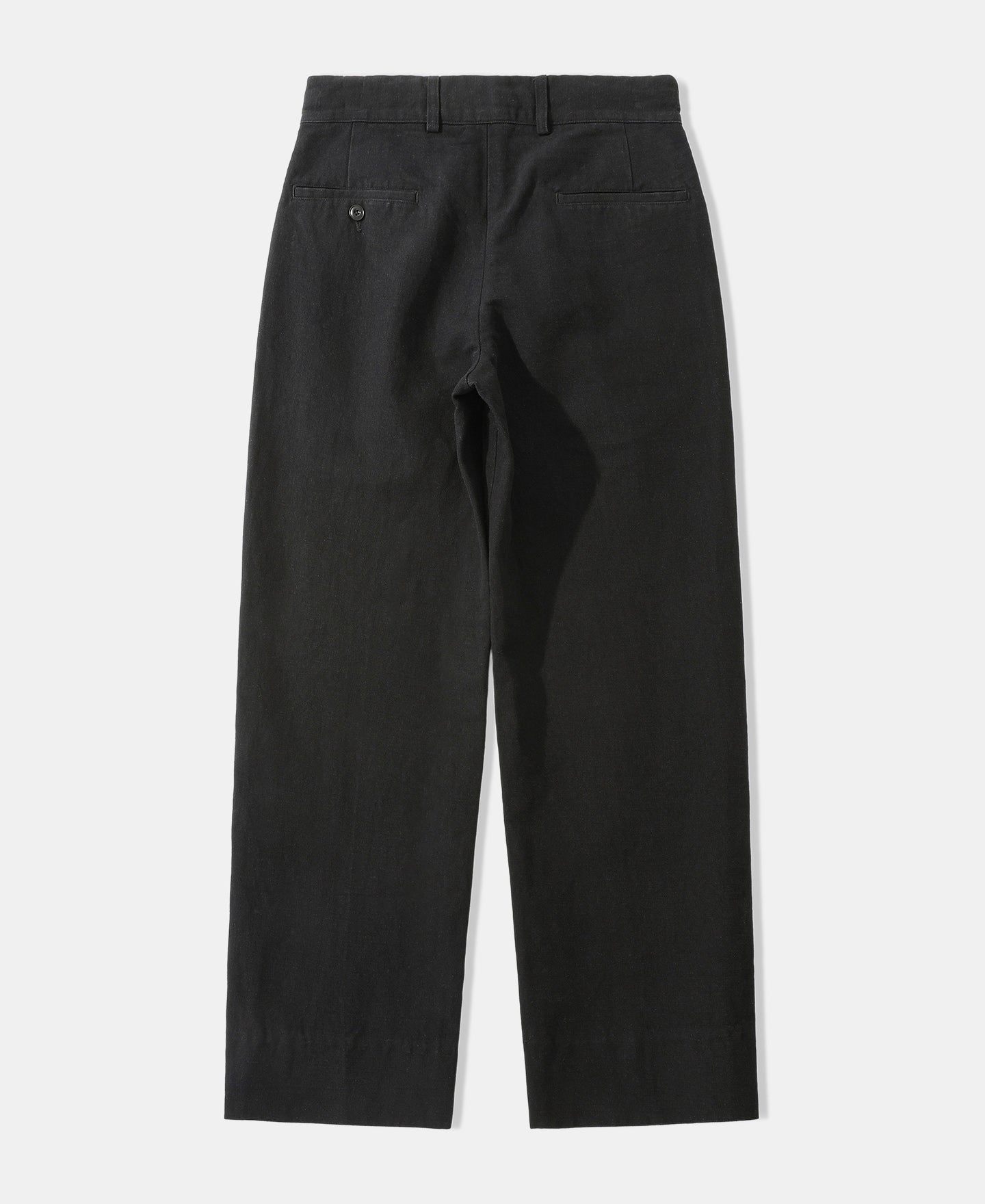 Textured Linen-Cotton Blend Trousers – Black