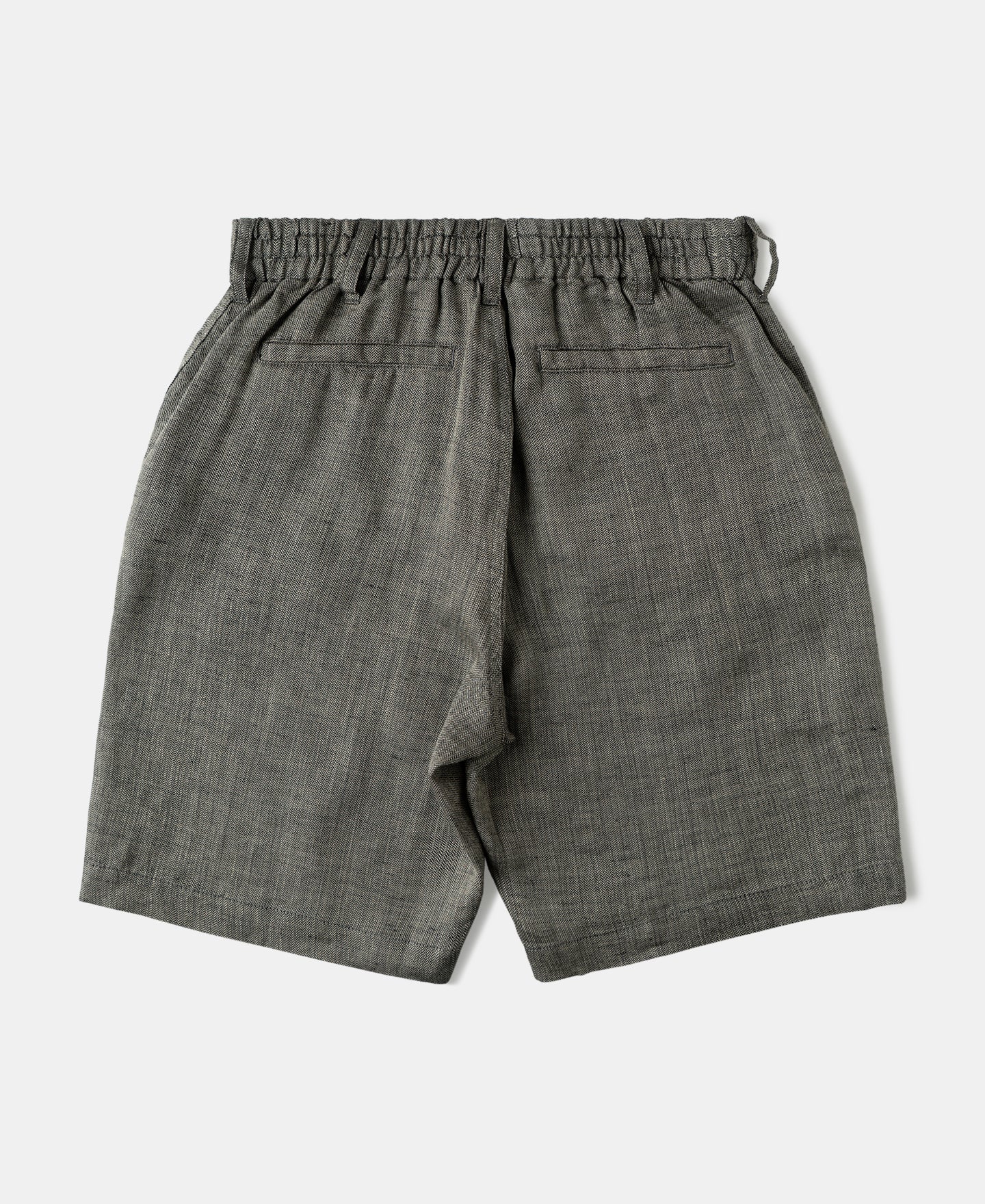 Relaxed Ramie Herringbone Shorts