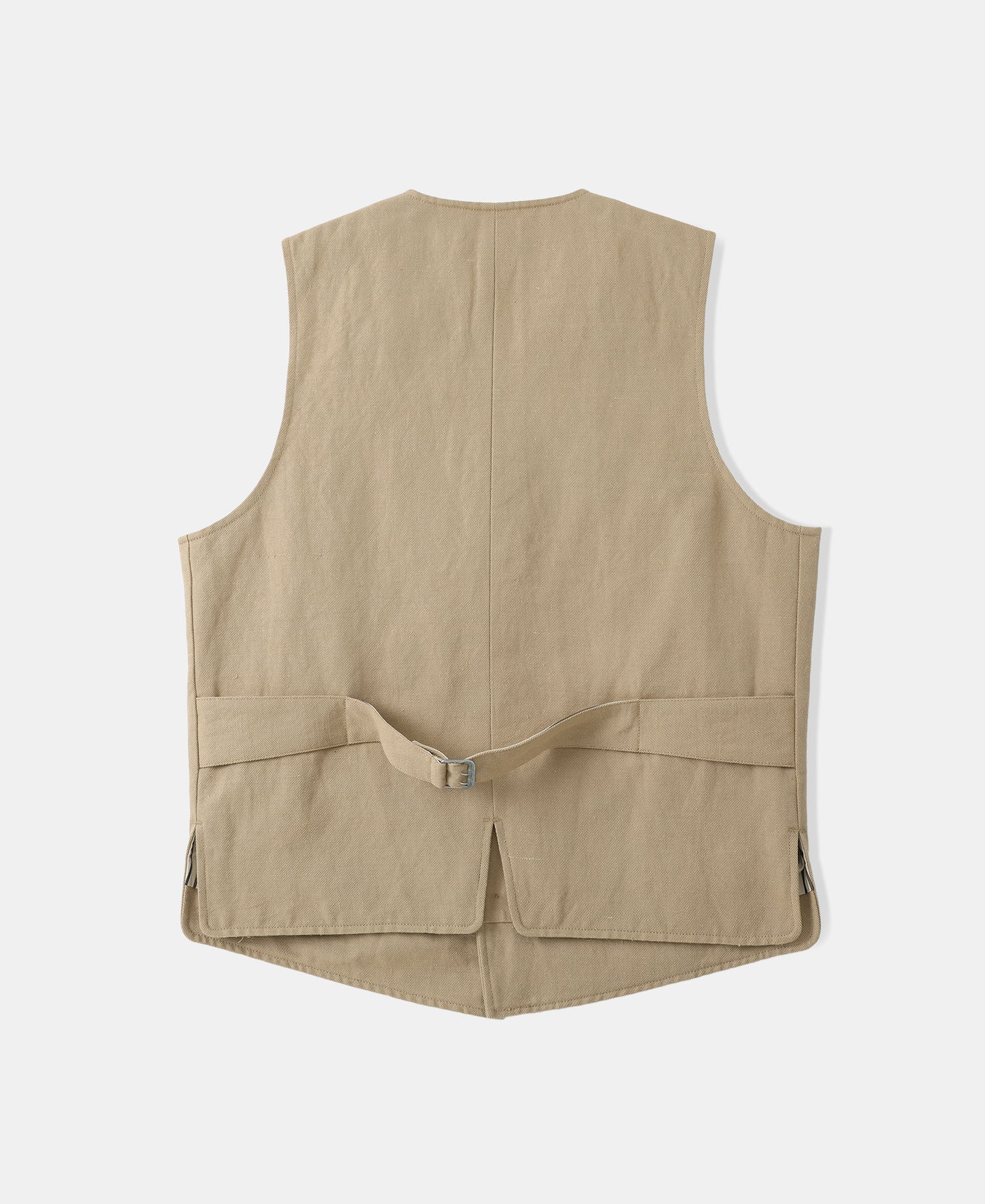 Textured Linen-Cotton Blend Vest – Khaki