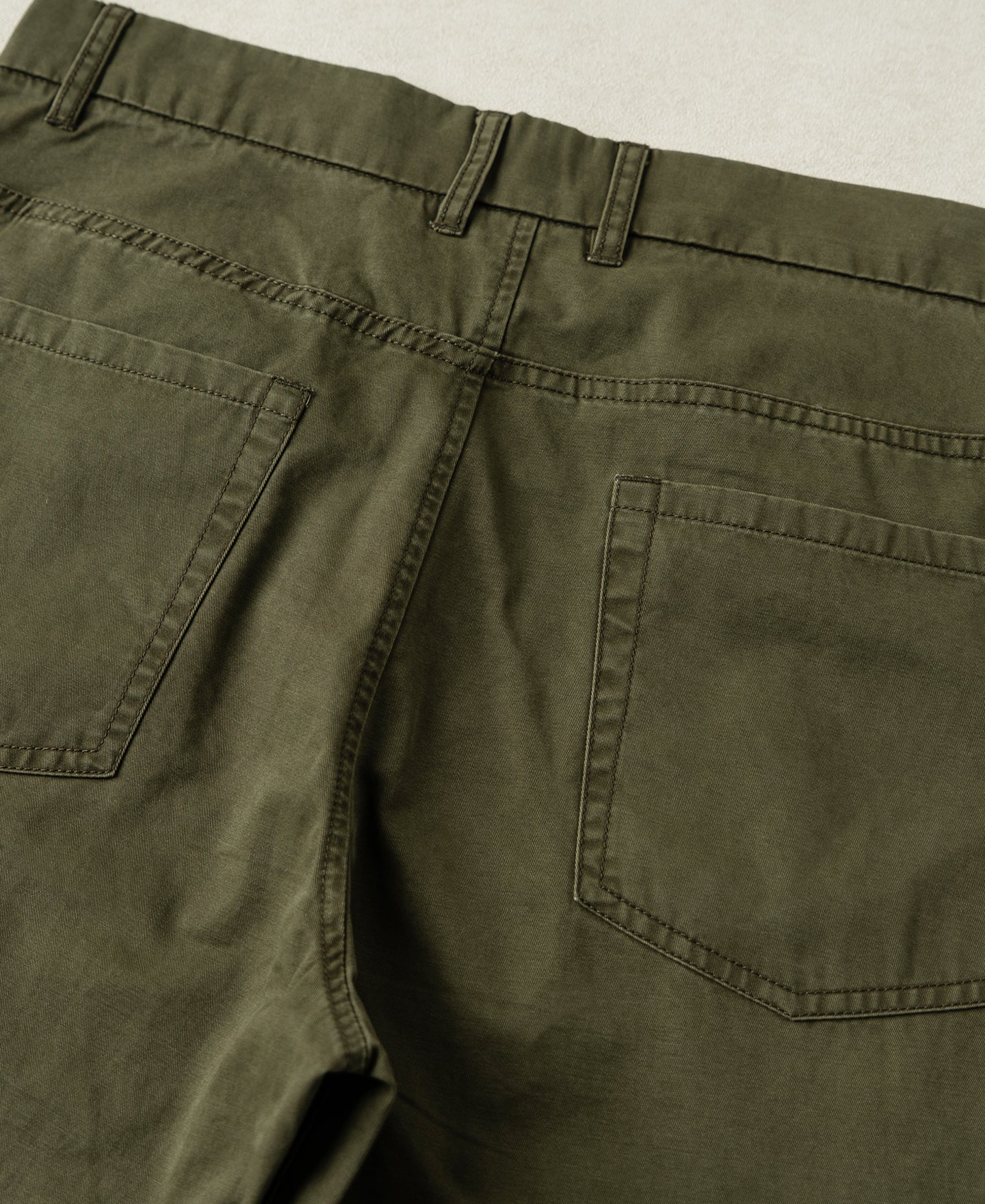 Vintage Washed Tapered 5-Pocket Pants - Olive