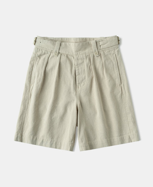 British Army Cotton-Linen Gurkha Shorts - Natural