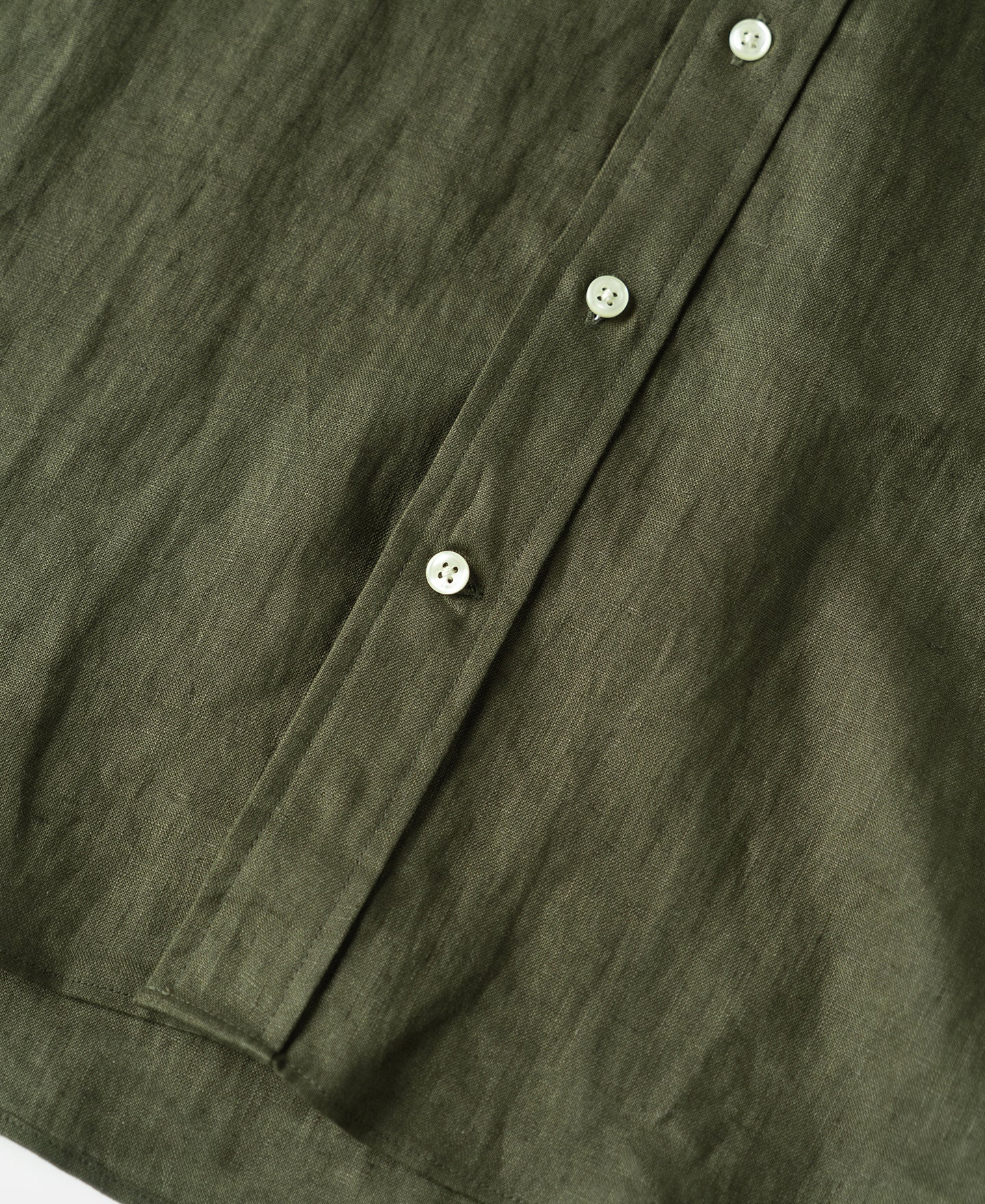 Lot 225 Long Sleeve Linen Button-Down Shirt - Dark Olive