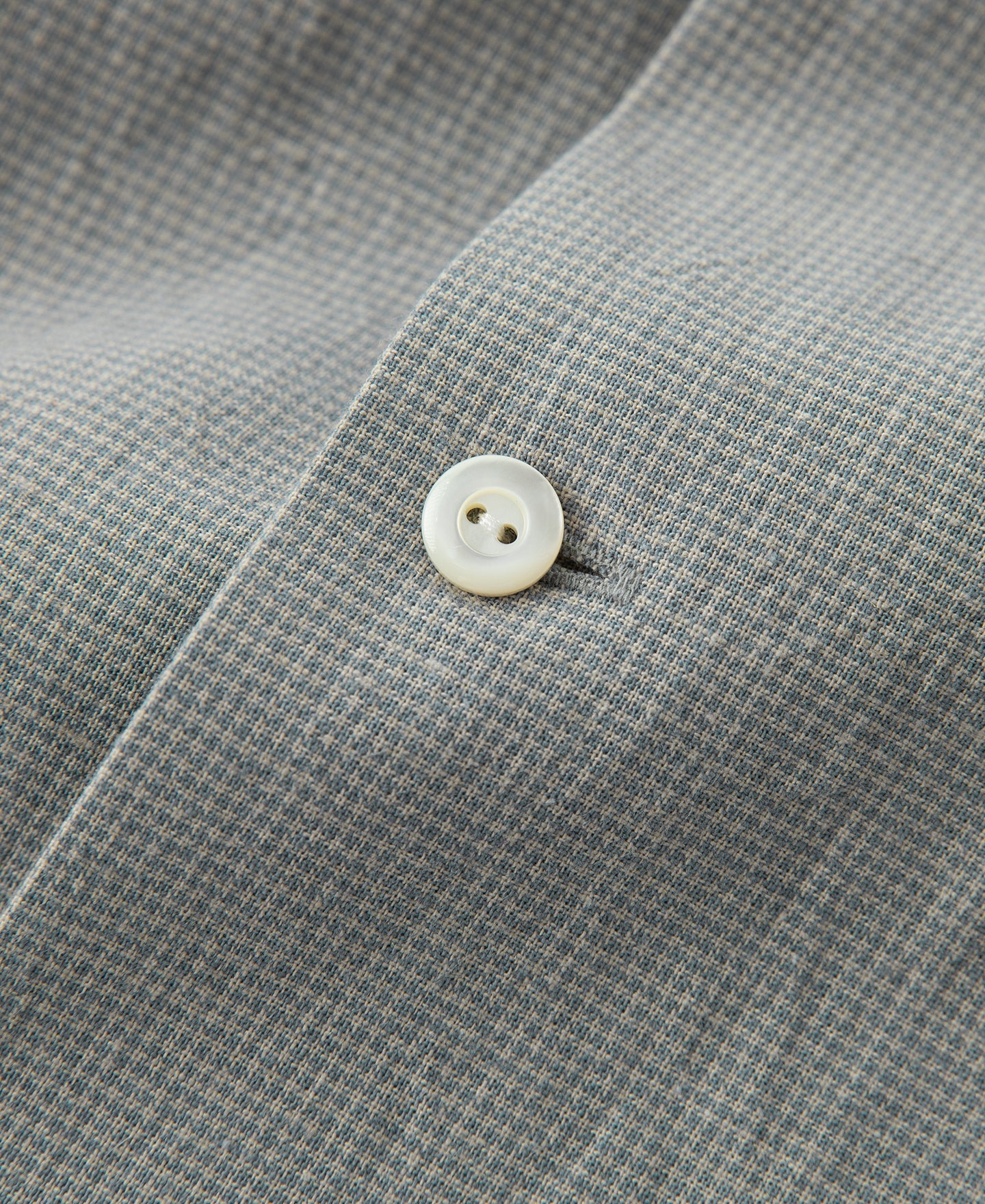 Lot 220A Cotton-Linen Blend Houndstooth Shirt - Green