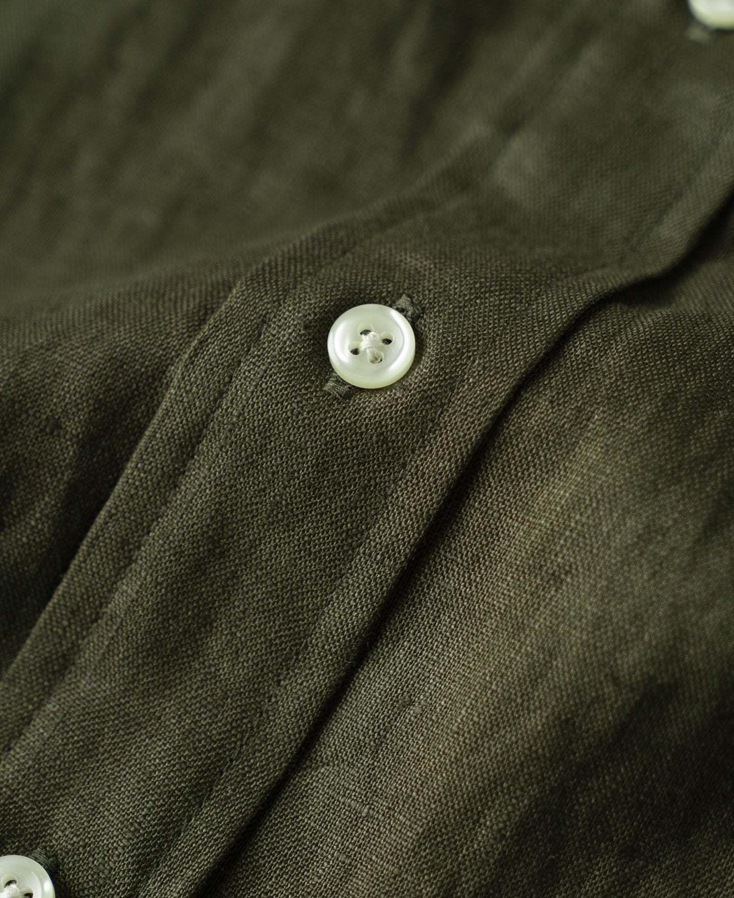 Lot 225 Long Sleeve Linen Button-Down Shirt - Dark Olive