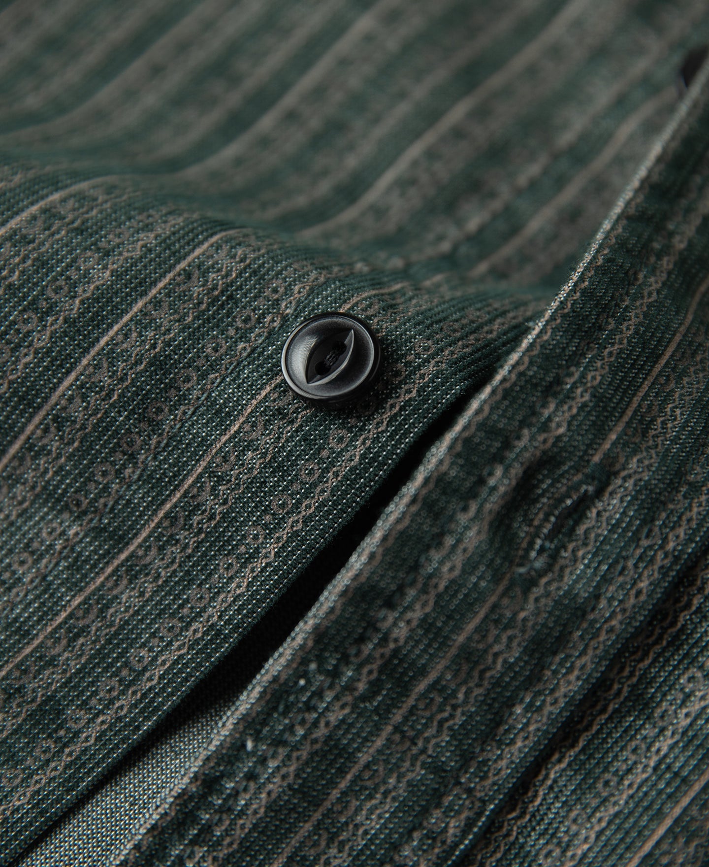 Textured Retro Stripe Cotton Blend Shirt