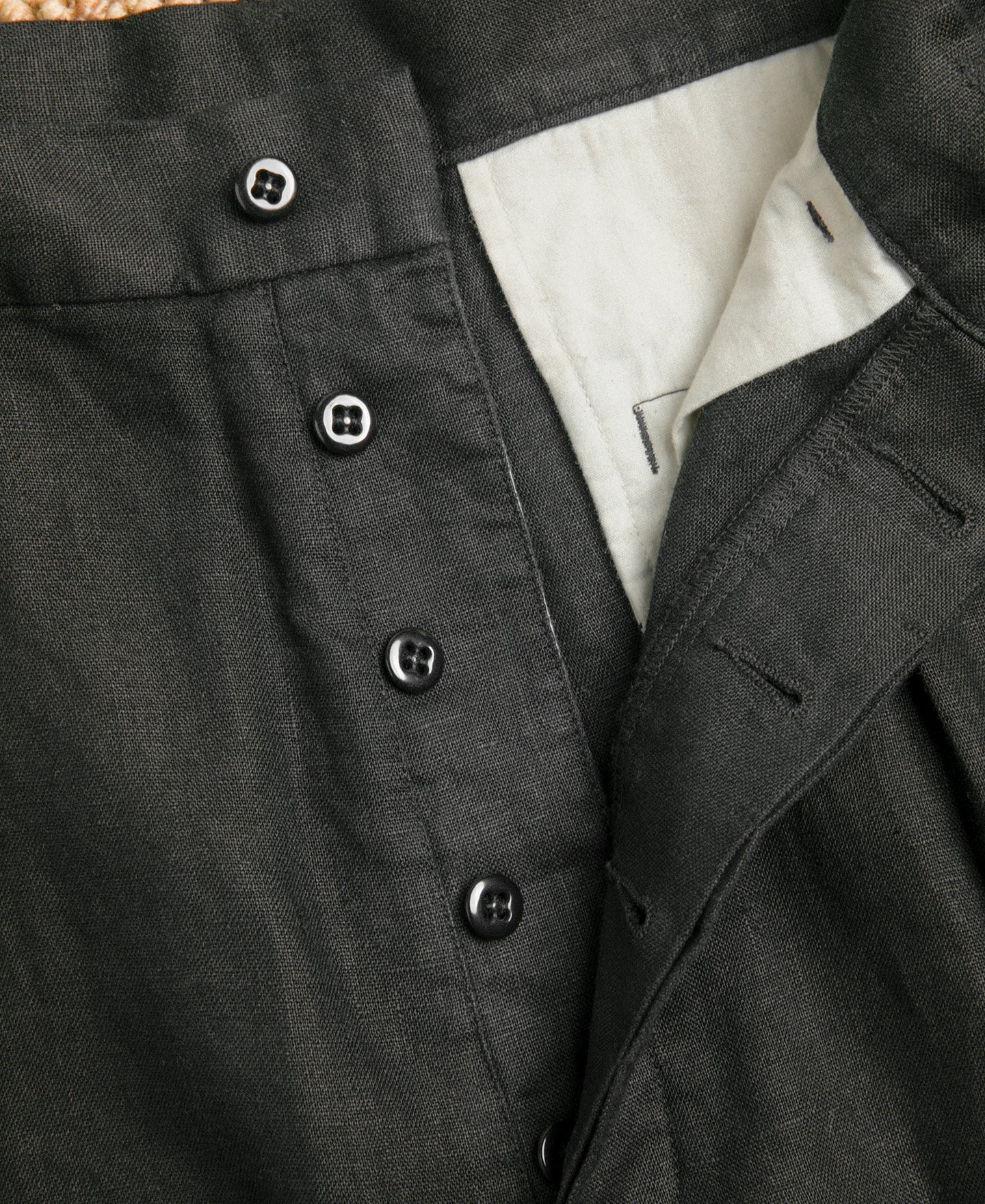 Lot 845 Linen Double Pleated Trousers - Black