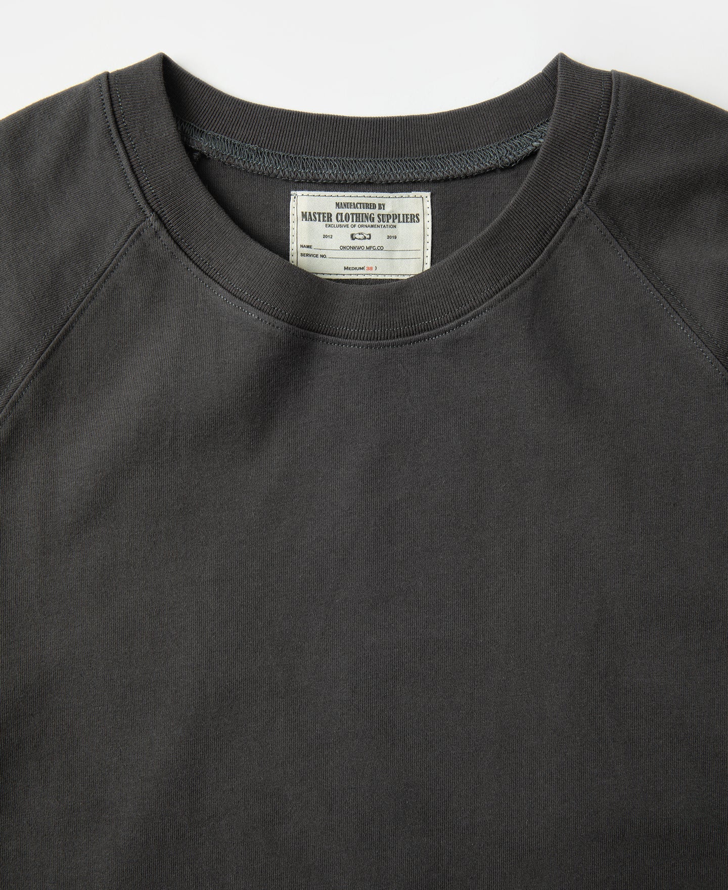 Heavyweight Plain Raglan Short Sleeve T-Shirt - Dark Gray