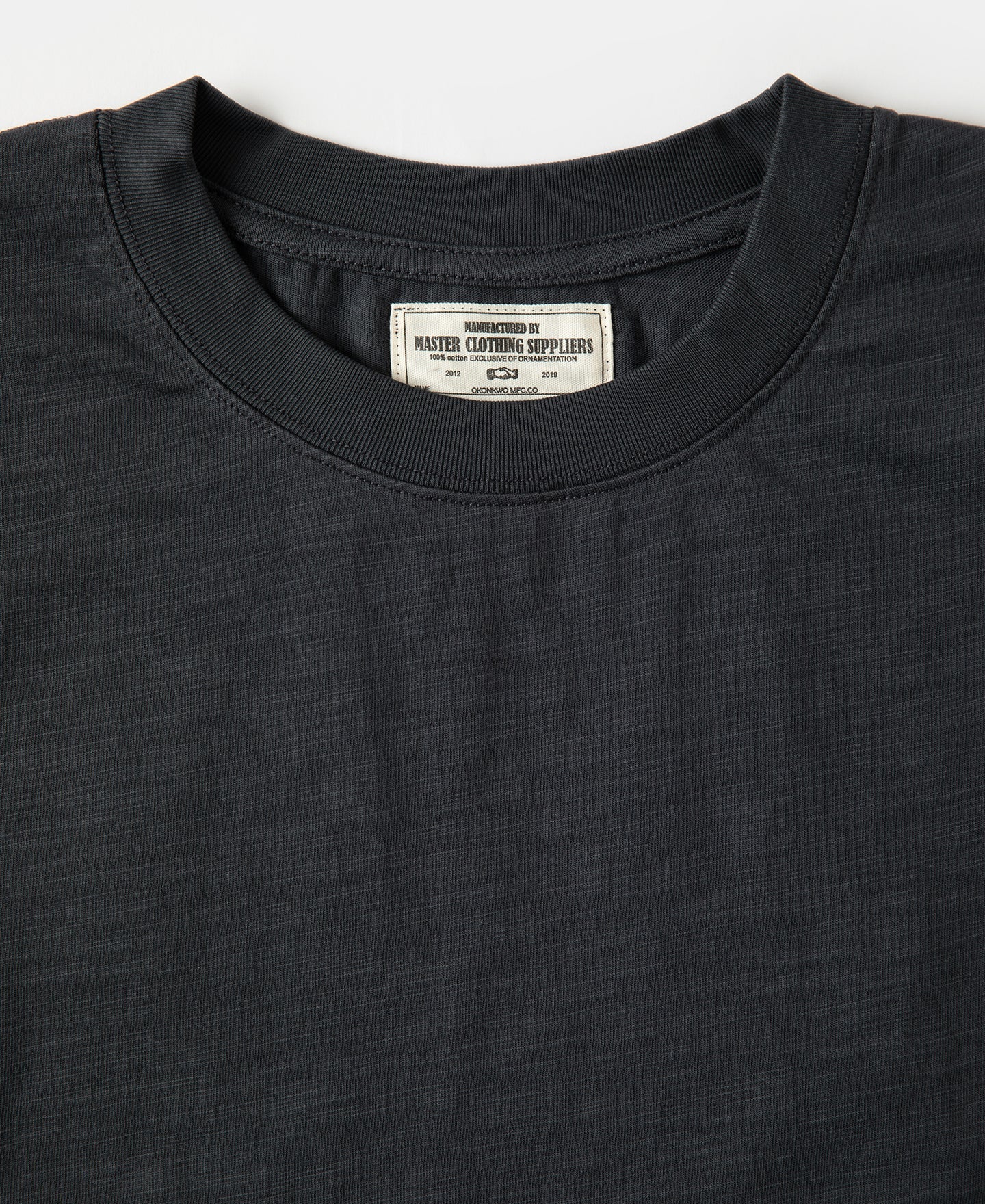 Heavyweight Slub Cotton Short Sleeve T-Shirt - Dark Gray