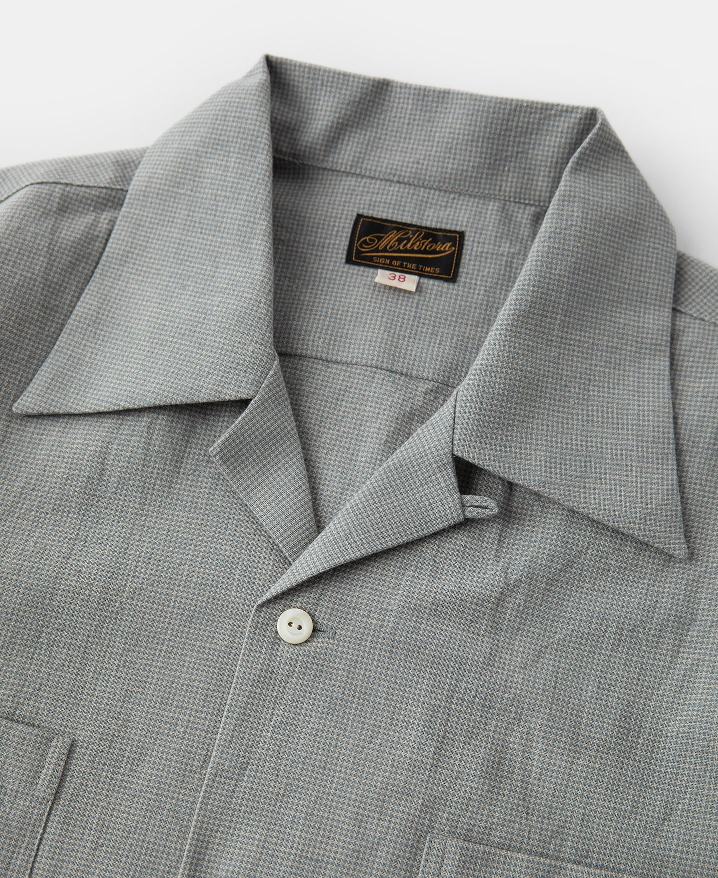 Lot 220A Cotton-Linen Blend Houndstooth Shirt - Green
