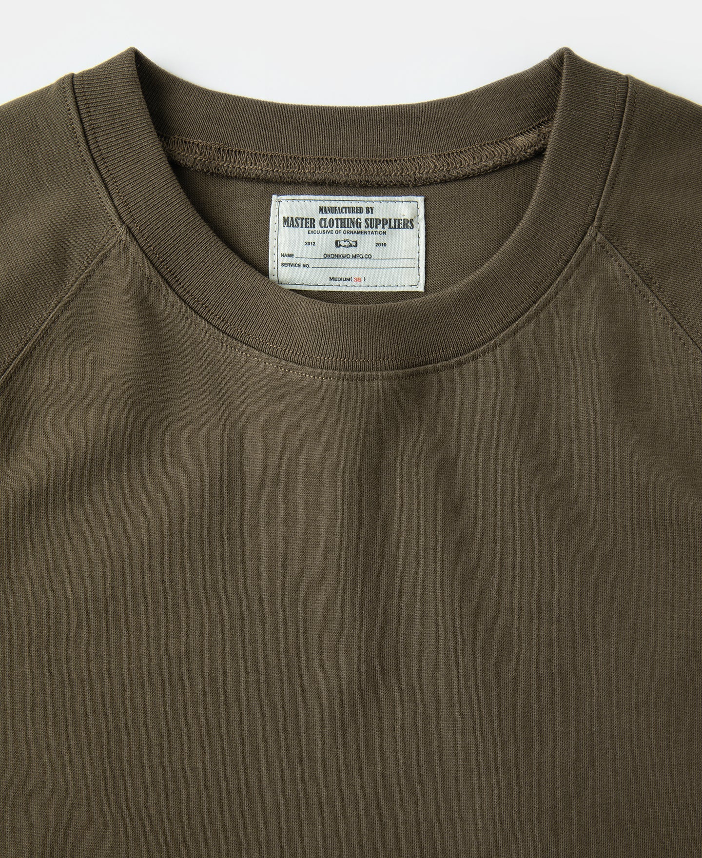 Heavyweight Plain Raglan Short Sleeve T-Shirt - Dark Olive