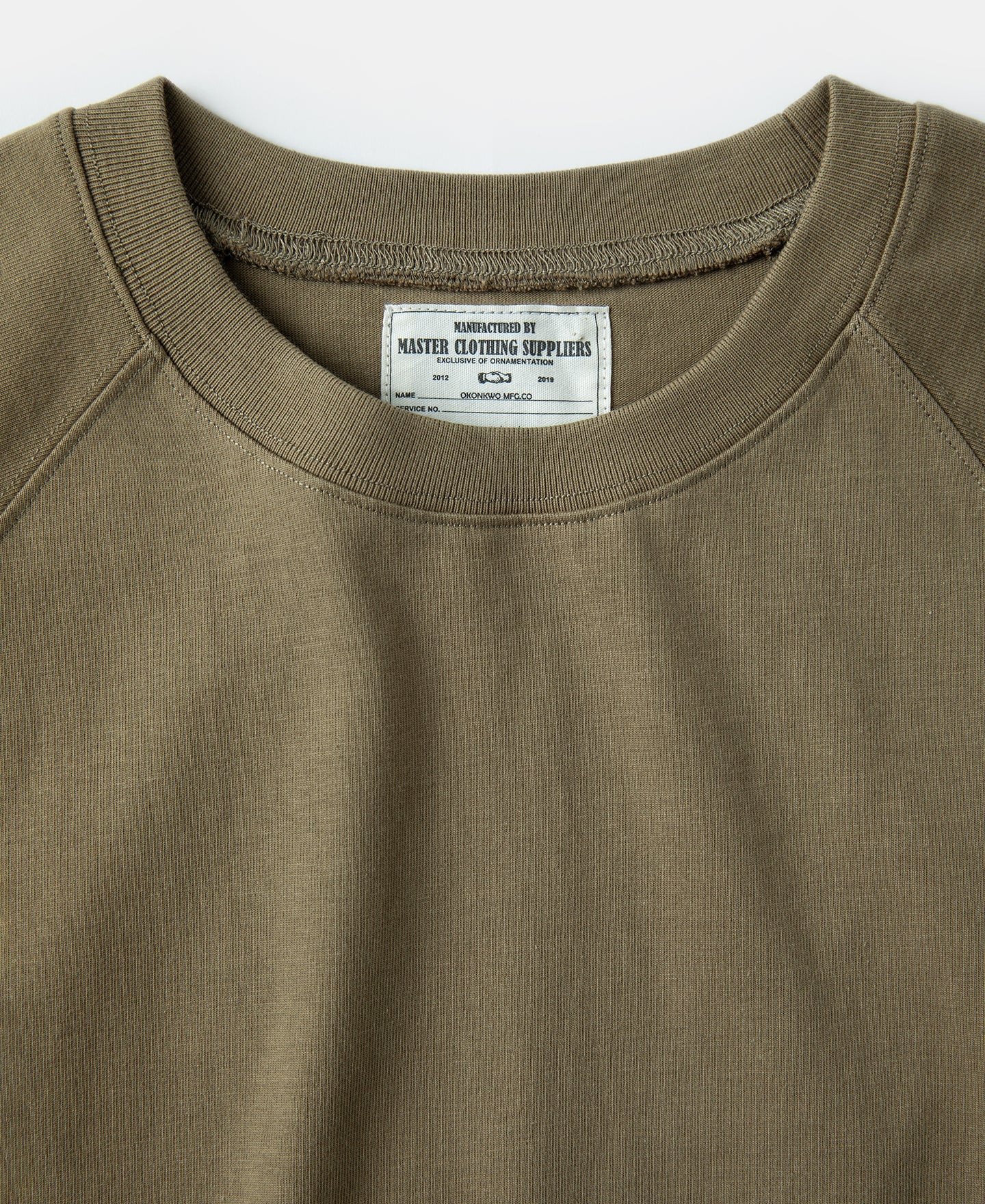 Heavyweight Plain Raglan Short Sleeve T-Shirt - Khaki