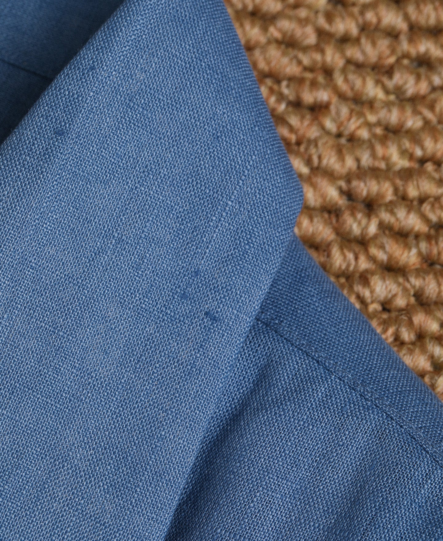Lot 220A Cuban Collar Linen Shirt - Blue