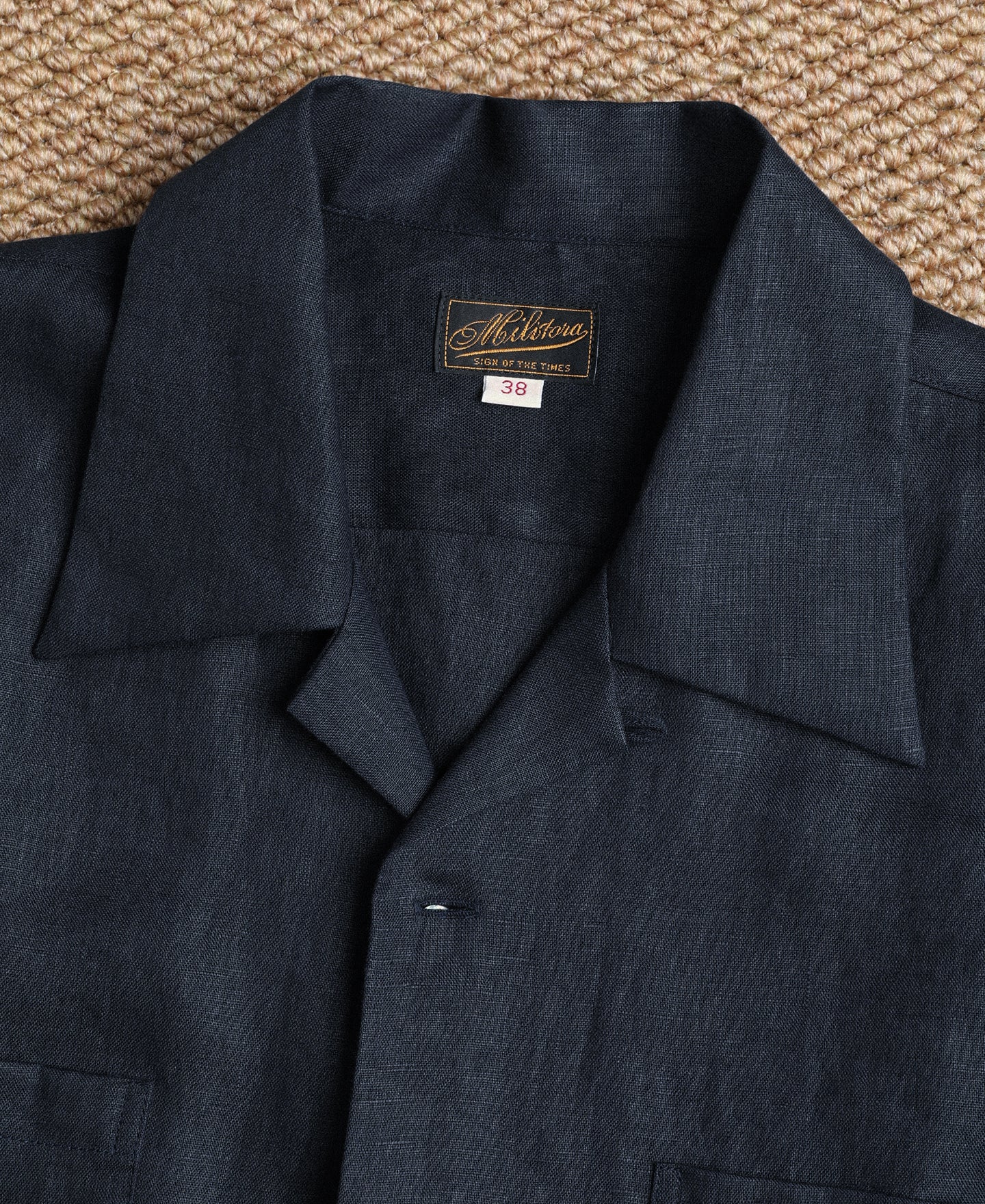 Lot 220A Cuban Collar Linen Shirt - Indigo