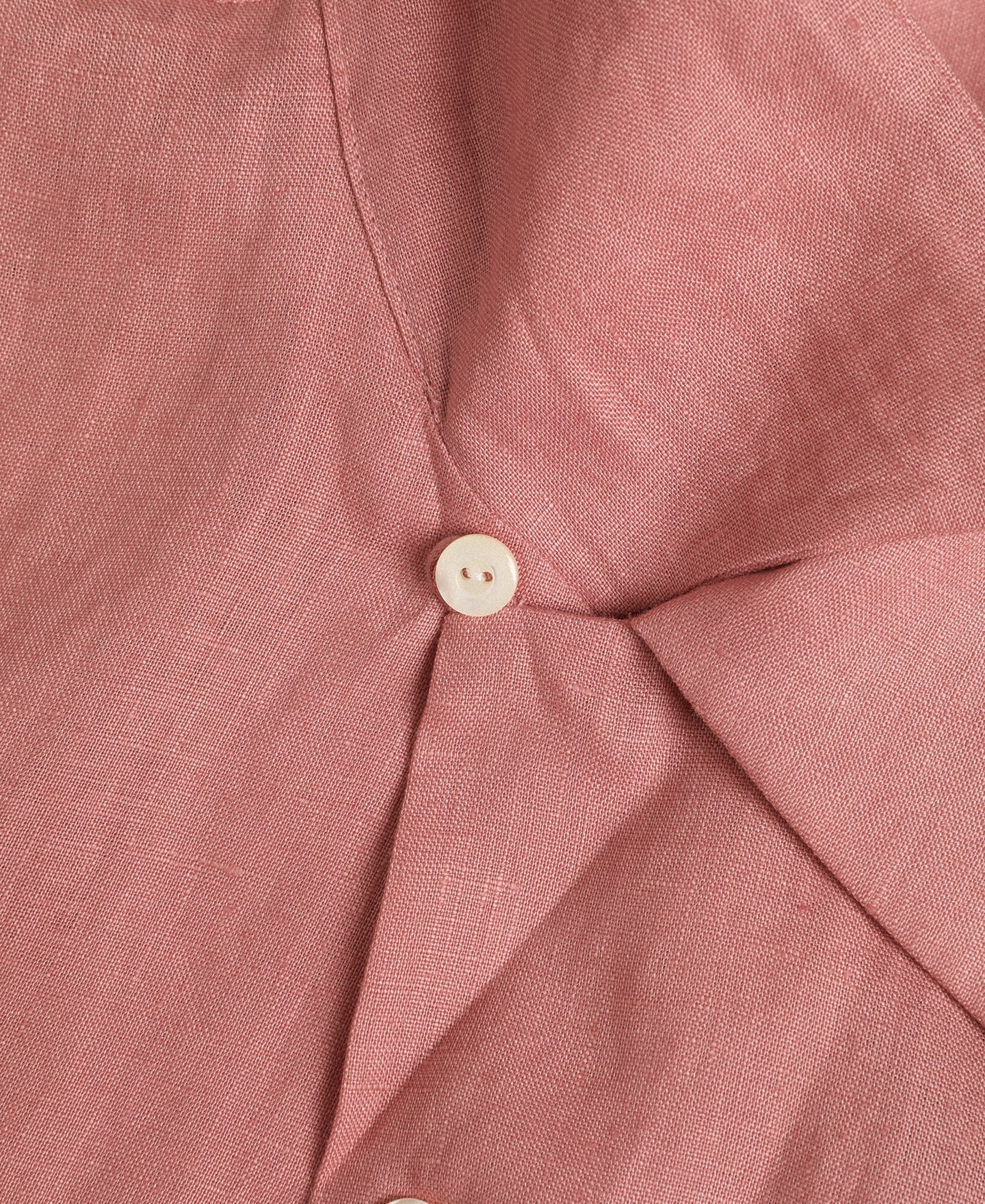 Lot 220A Cuban Collar Linen Shirt - Pink