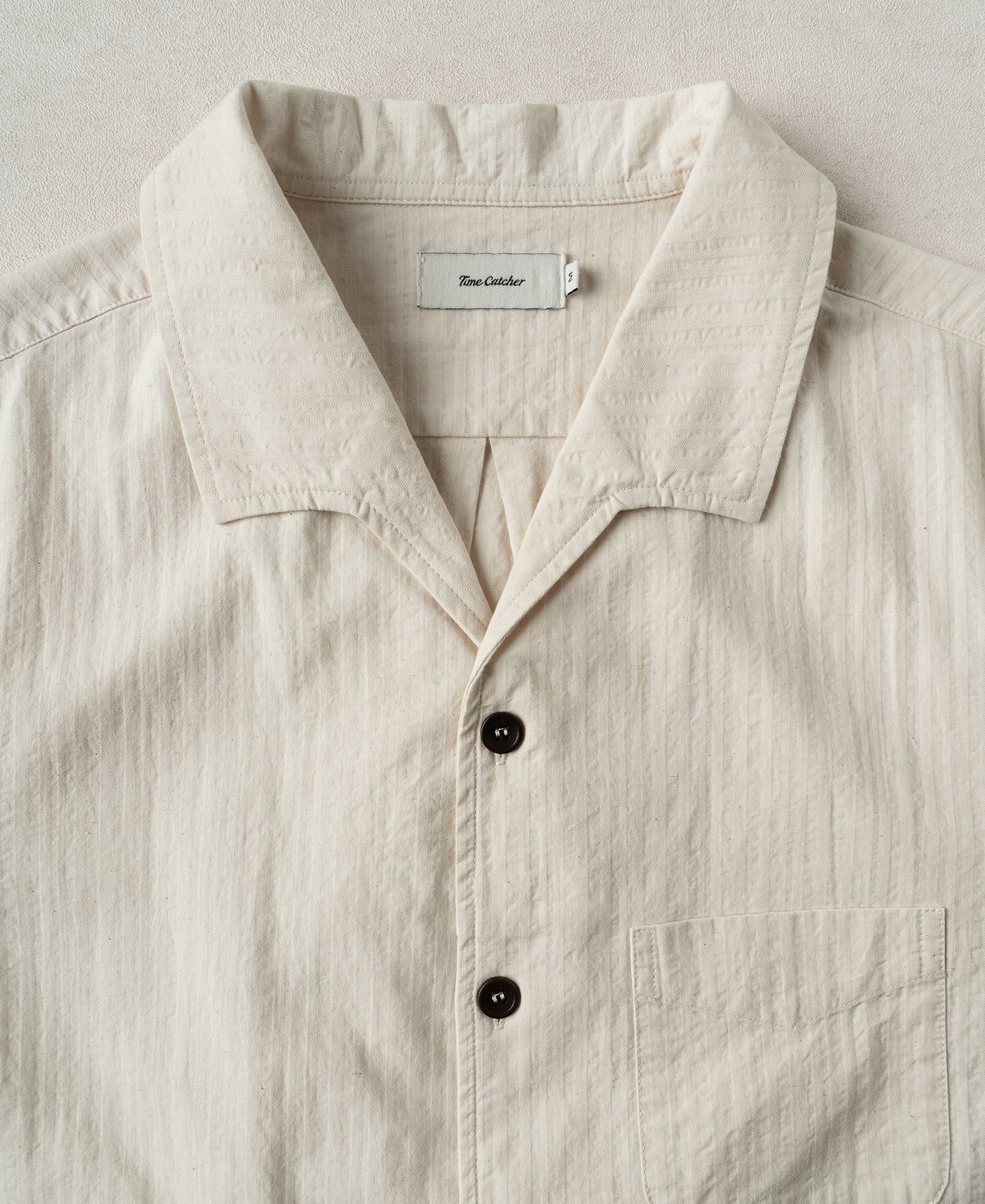 Italian Collar Salt-Shrunk Shirt - Ivory