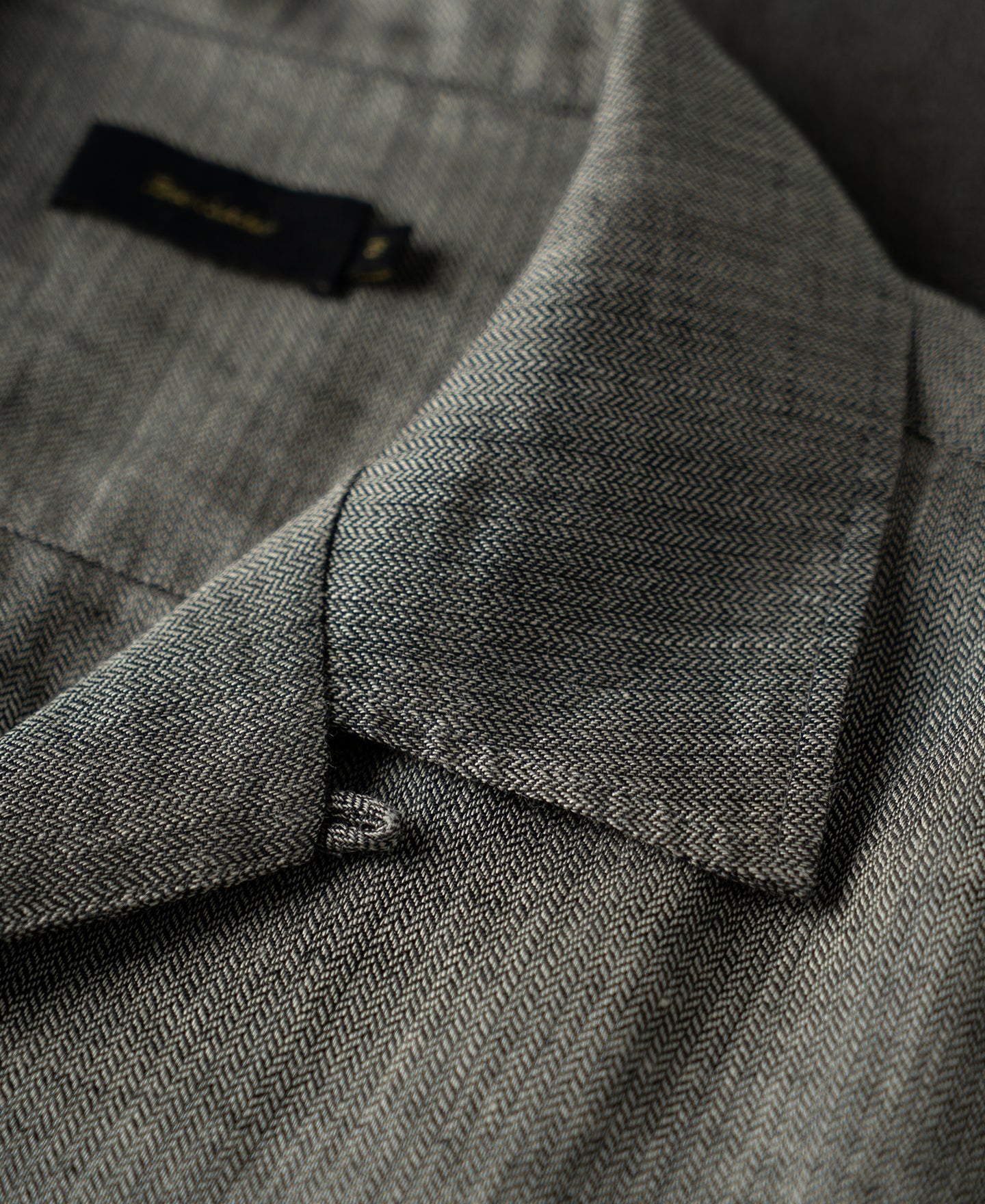 Relaxed Ramie Herringbone Cuban Shirt