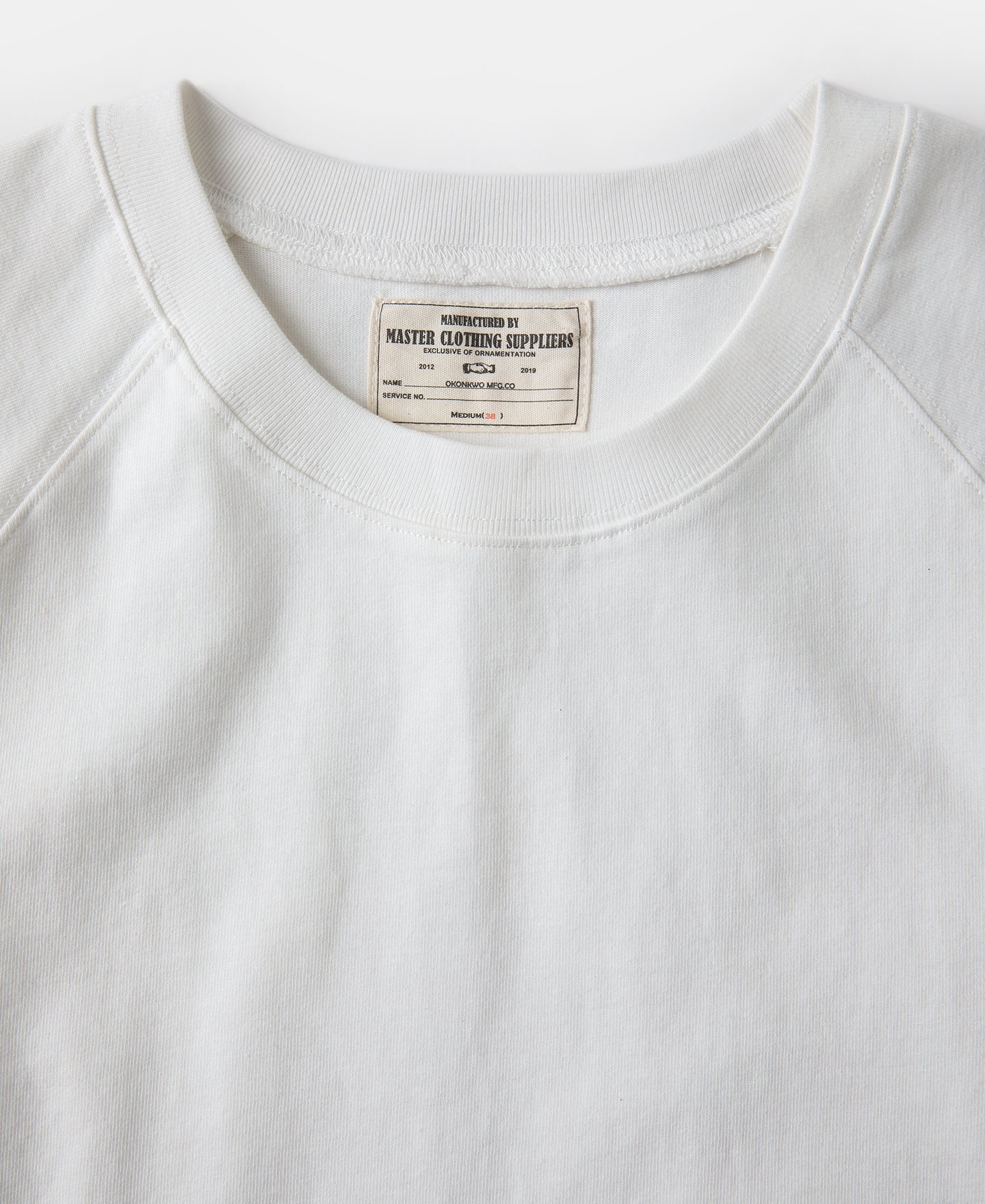 Heavyweight Plain Raglan Short Sleeve T-Shirt - White