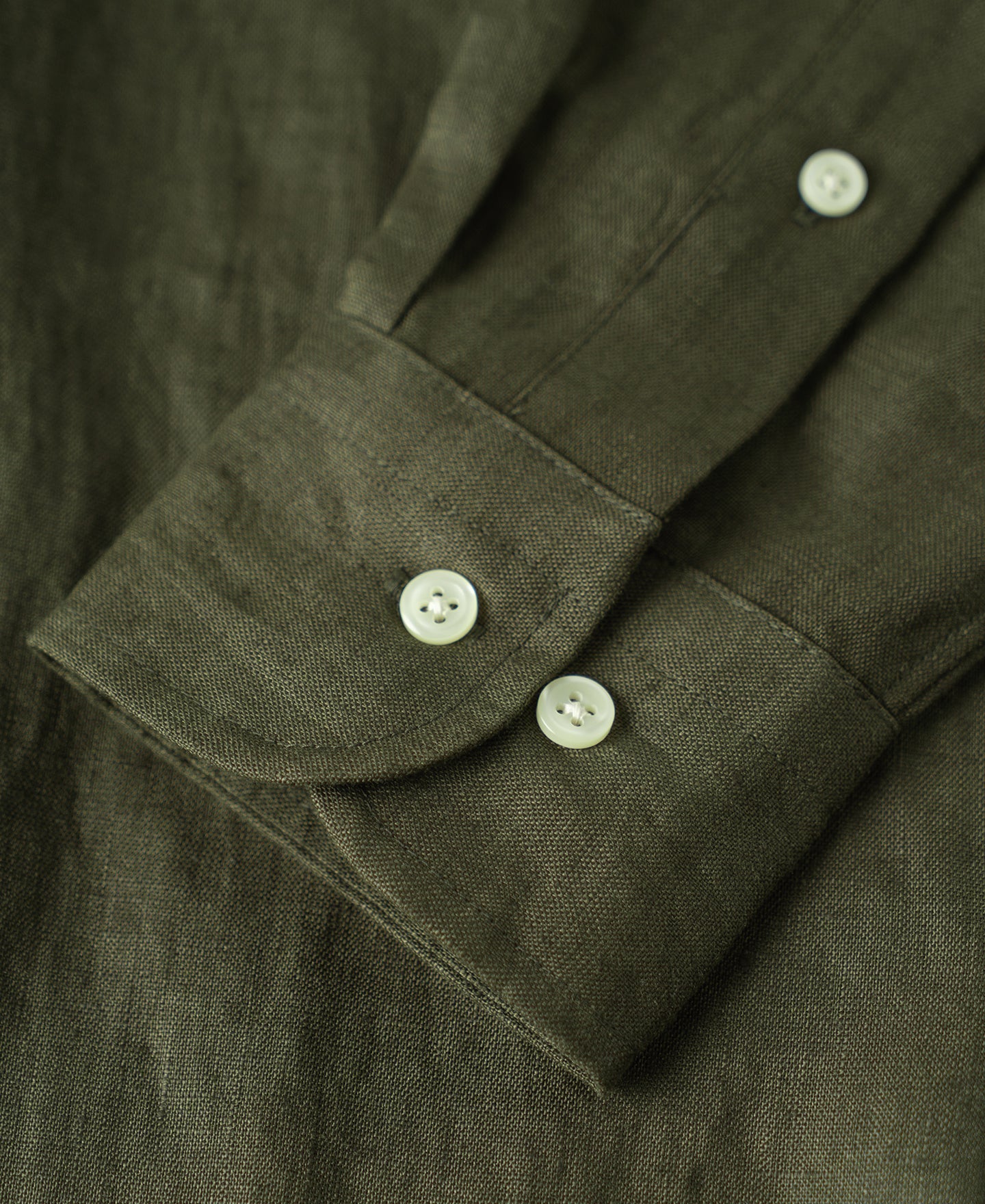 Lot 225 Long Sleeve Linen Button-Down Shirt - Dark Olive