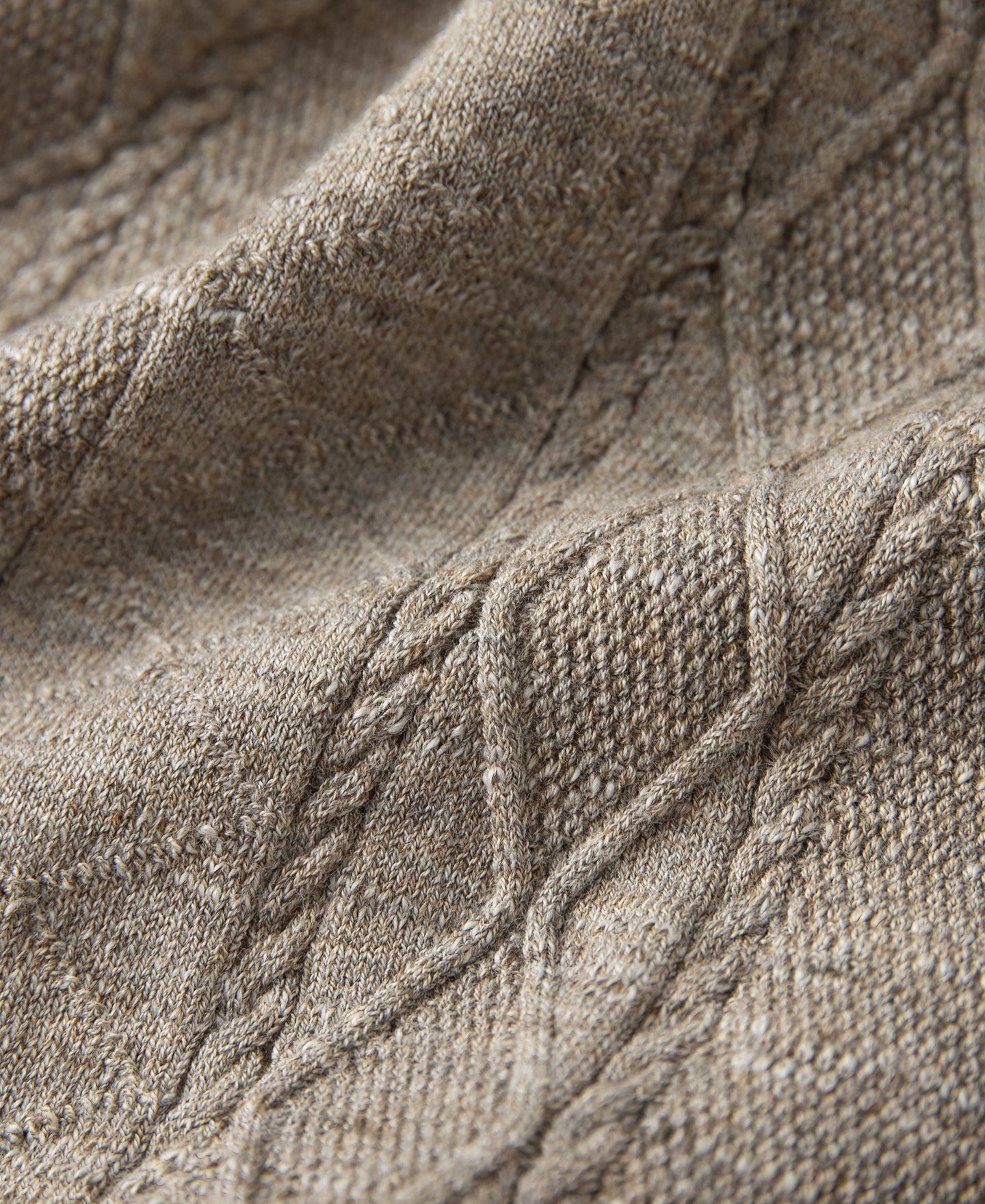 Jacquard Melange Yarn Polo Shirt - Oats