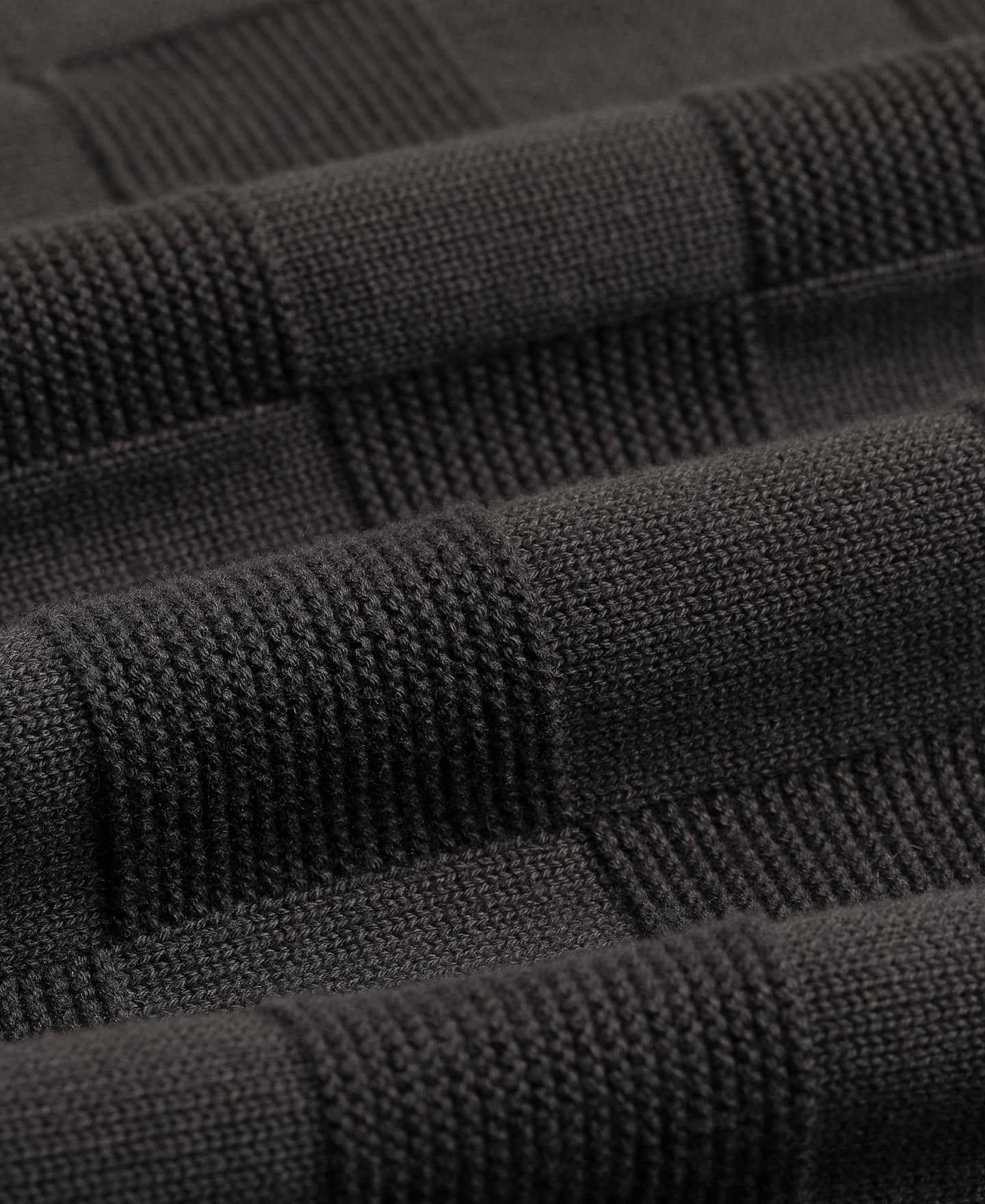 Lot 927 Retro Checker Knit Cotton Crewneck T-Shirt - Dark Gray