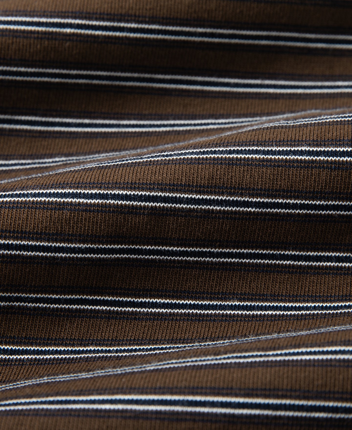 Heavyweight Cotton Striped Pocket T-Shirt - Coffee