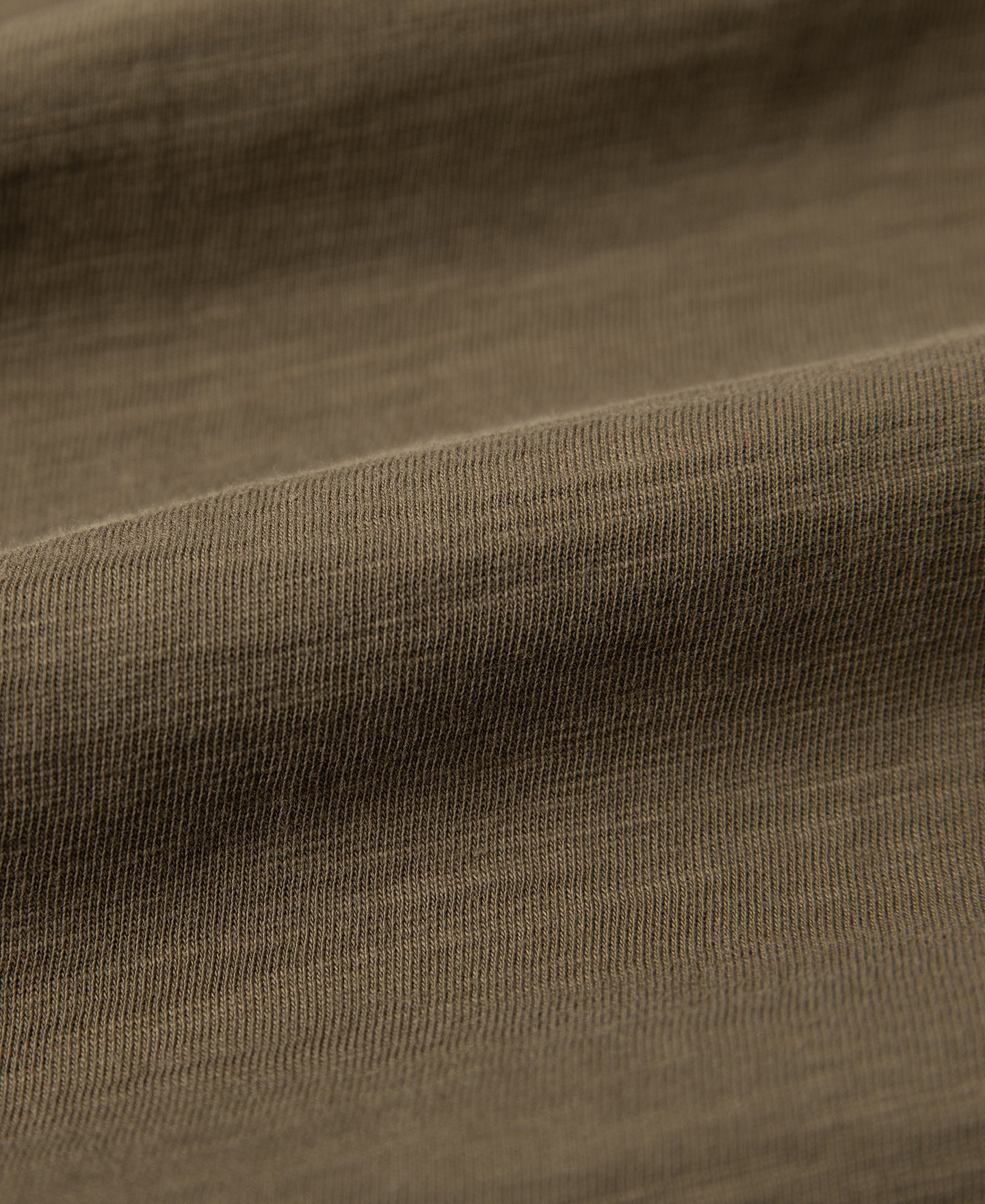 Heavyweight Slub Cotton Short Sleeve T-Shirt - Brown