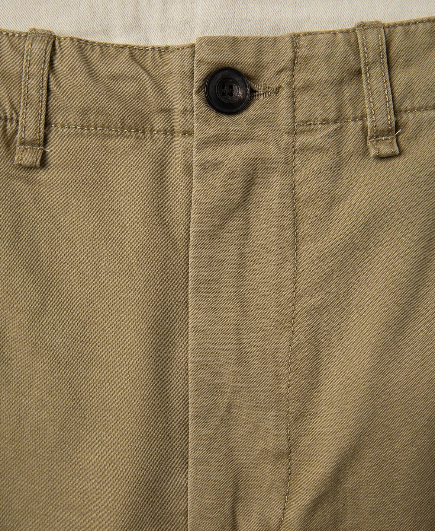 1930s Washed Officer Chino Shorts - Khaki