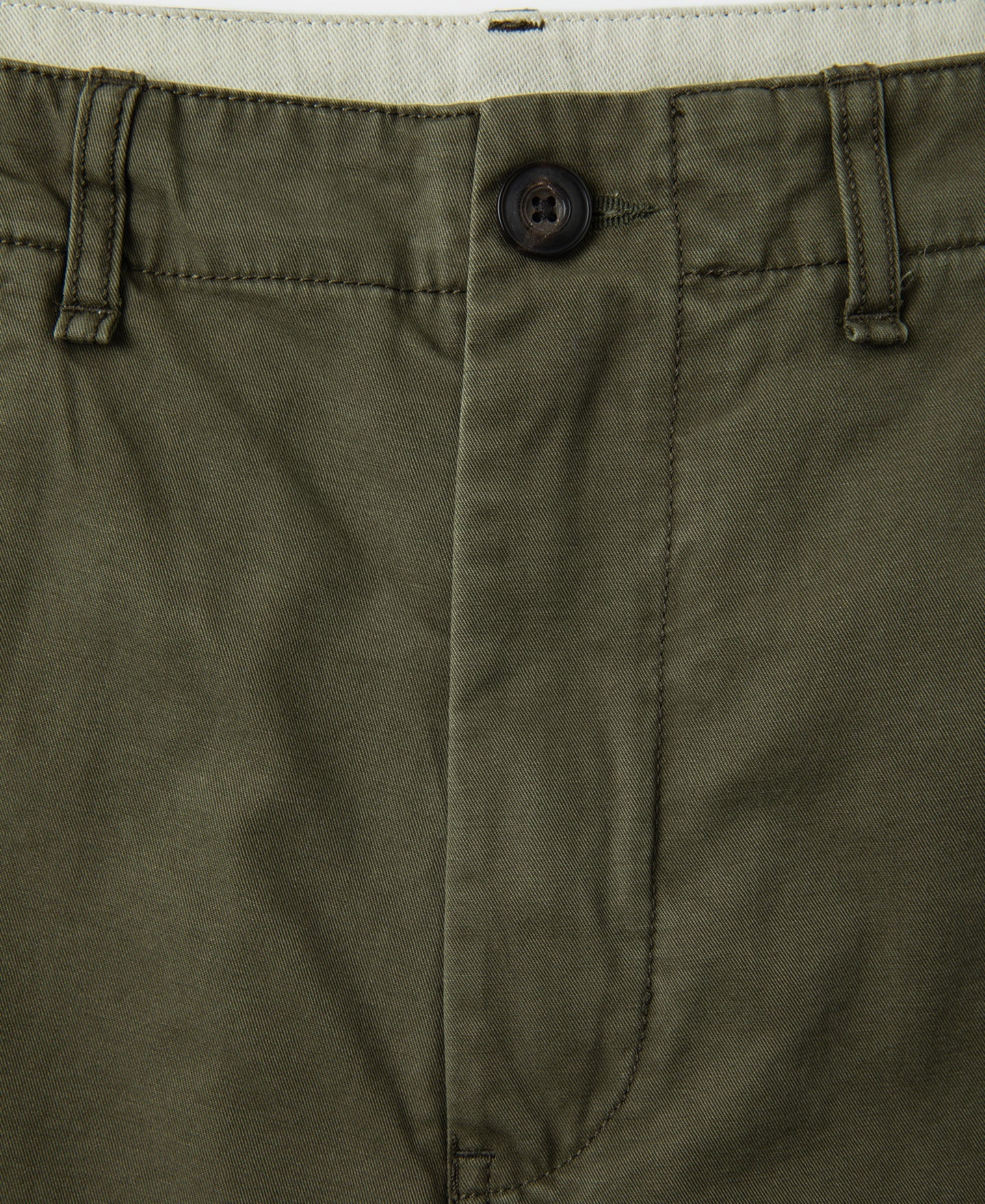 1930s Washed Officer Chino Shorts - Olive