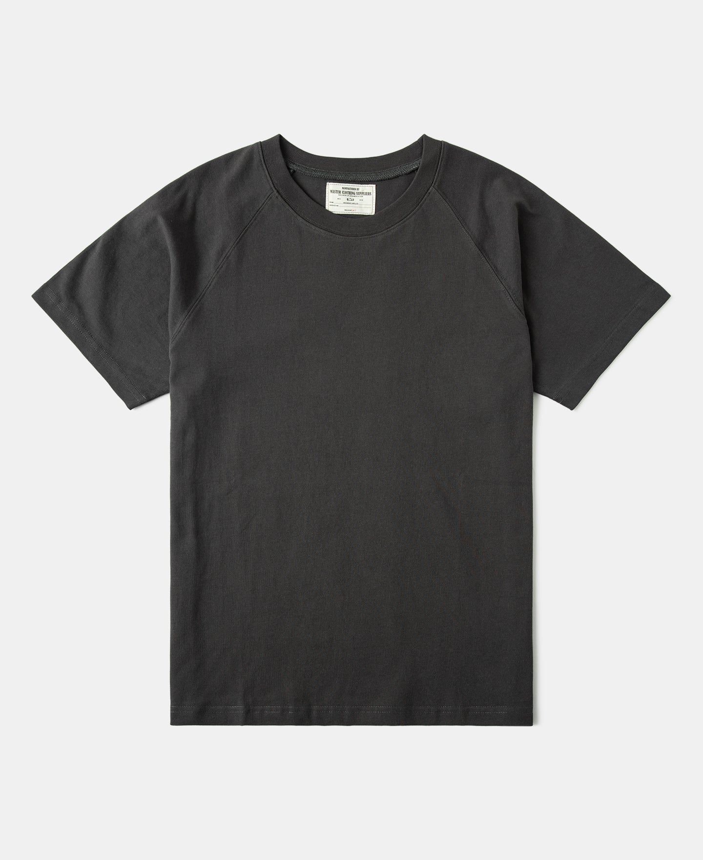 Heavyweight Plain Raglan Short Sleeve T-Shirt - Dark Gray