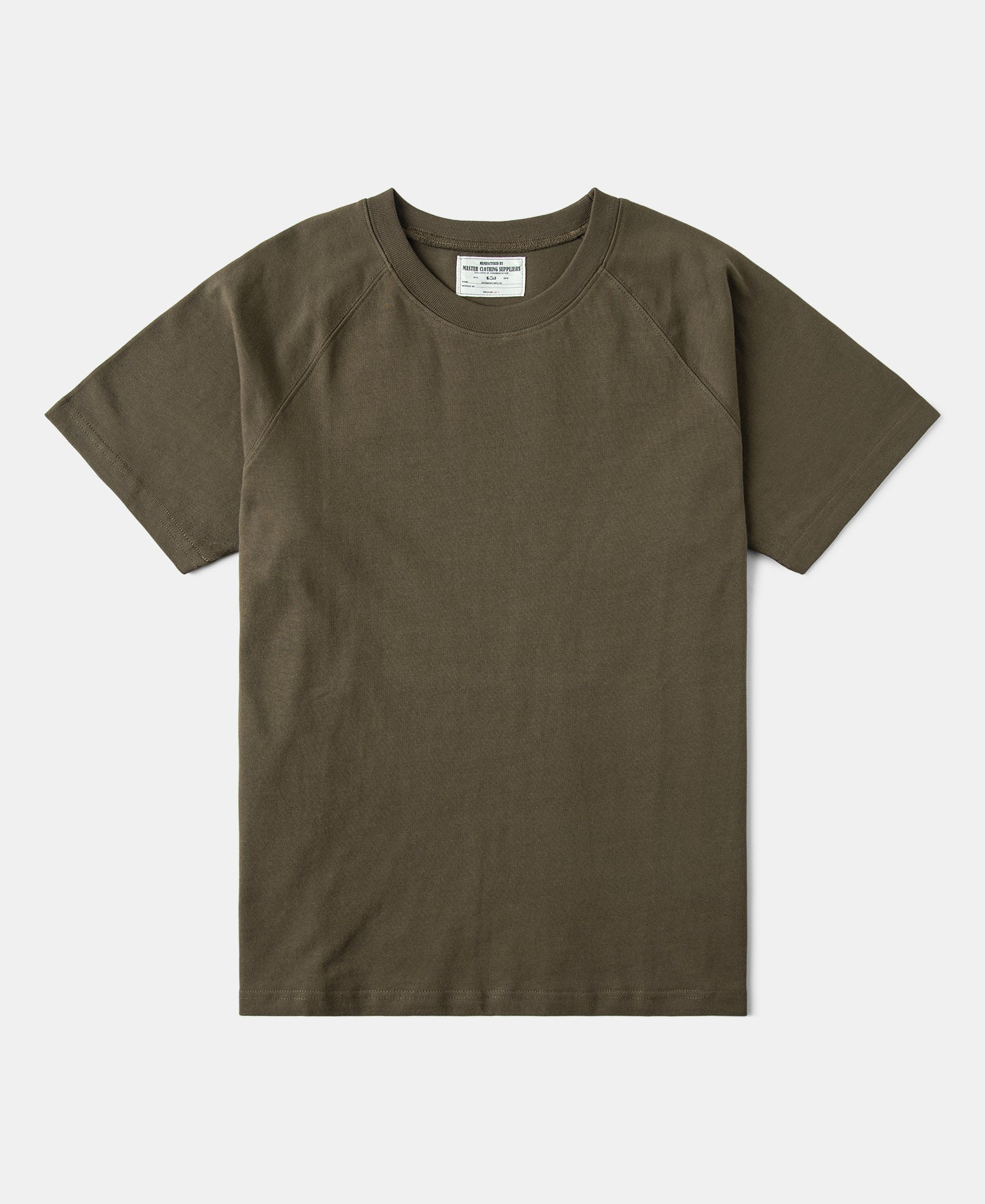 Heavyweight Plain Raglan Short Sleeve T-Shirt - Dark Olive