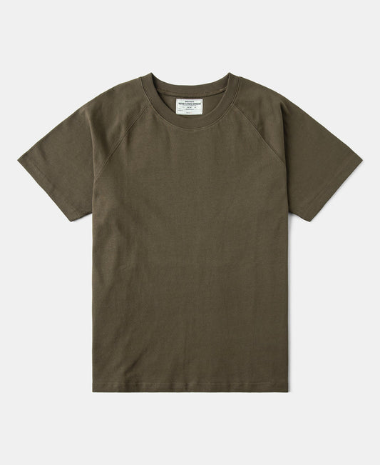Heavyweight Plain Raglan Short Sleeve T-Shirt - Dark Olive
