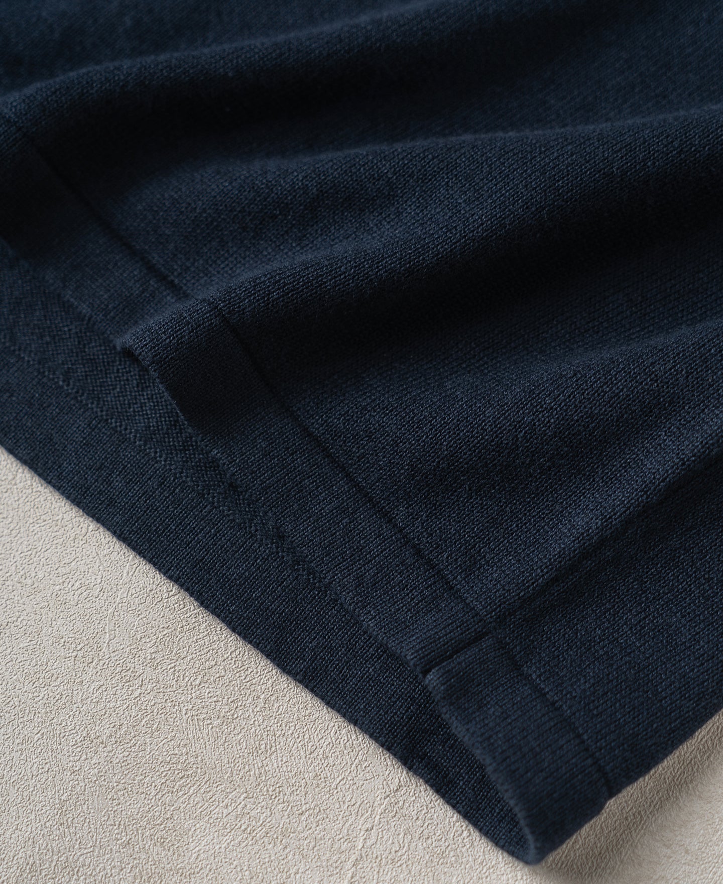 Linen Cotton Blend Knit Henley T-Shirt - Indigo