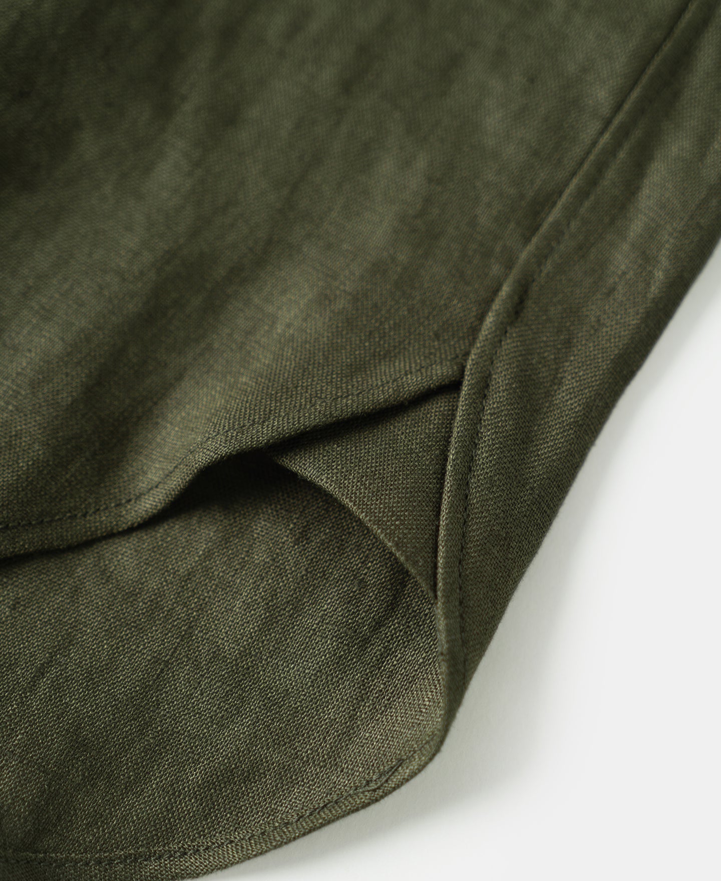 Lot 225 Long Sleeve Linen Button-Down Shirt - Dark Olive