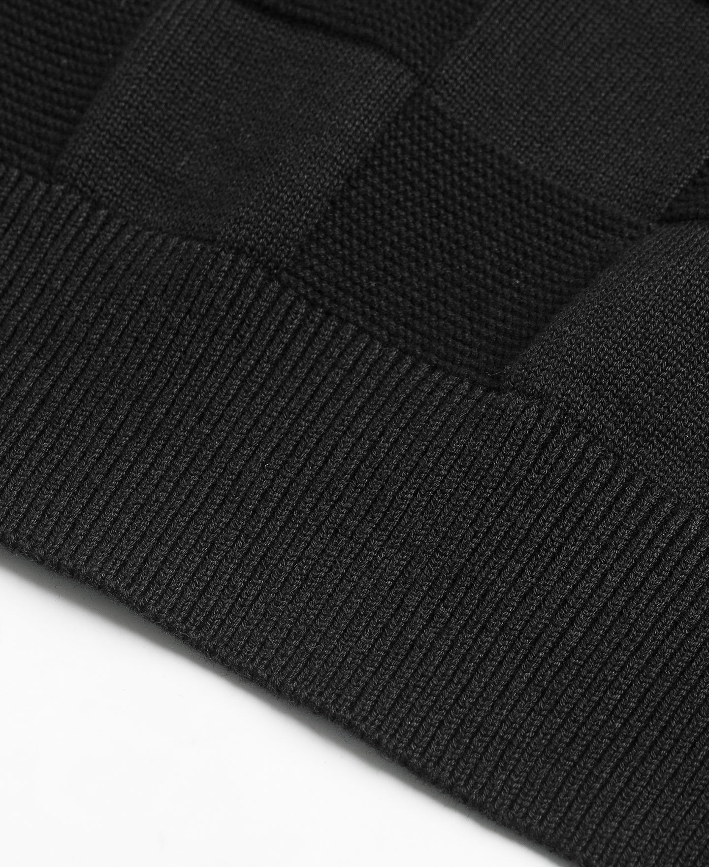 Lot 927 Retro Checker Knit Cotton Crewneck T-Shirt - Black