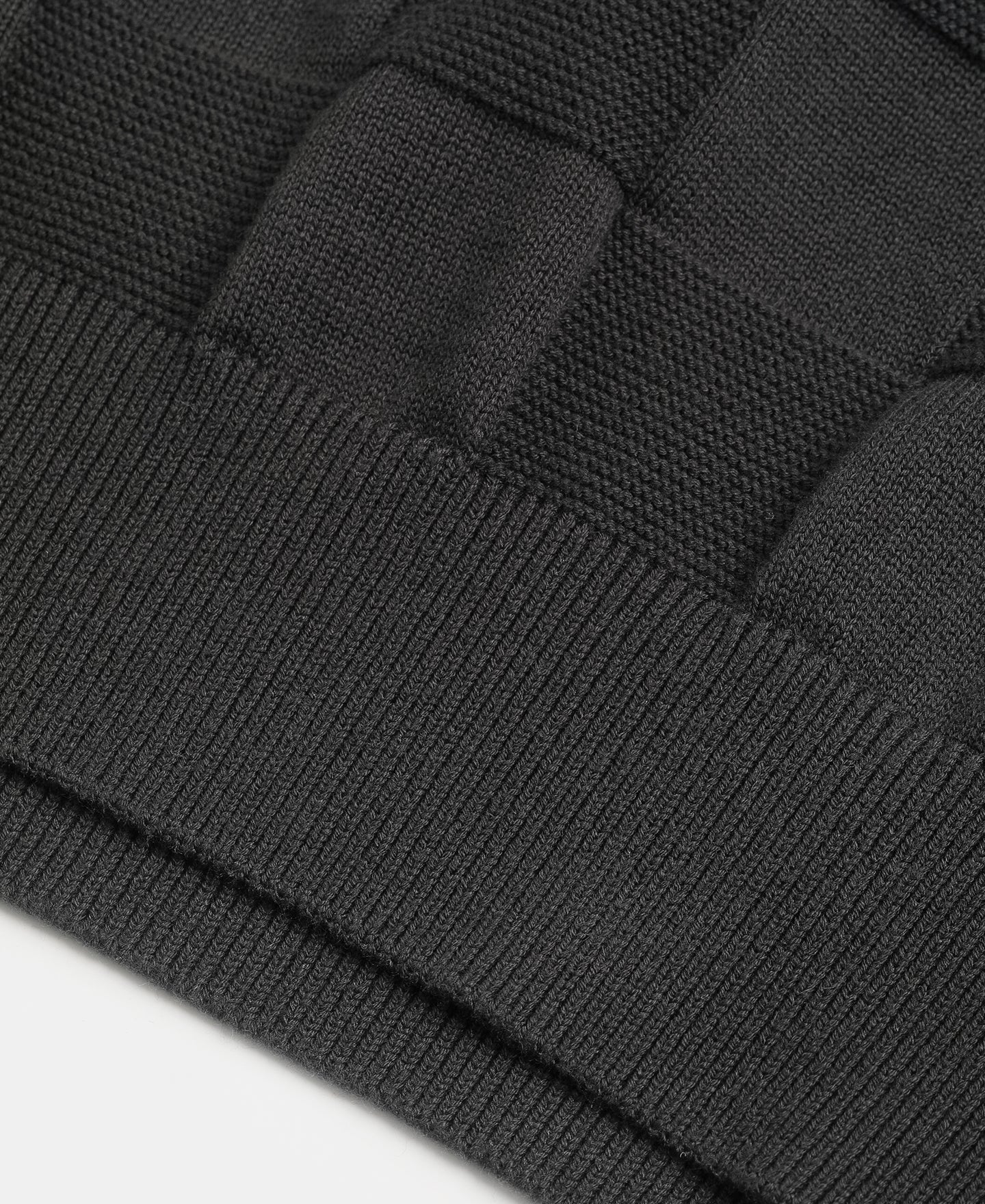Lot 927 Retro Checker Knit Cotton Crewneck T-Shirt - Dark Gray