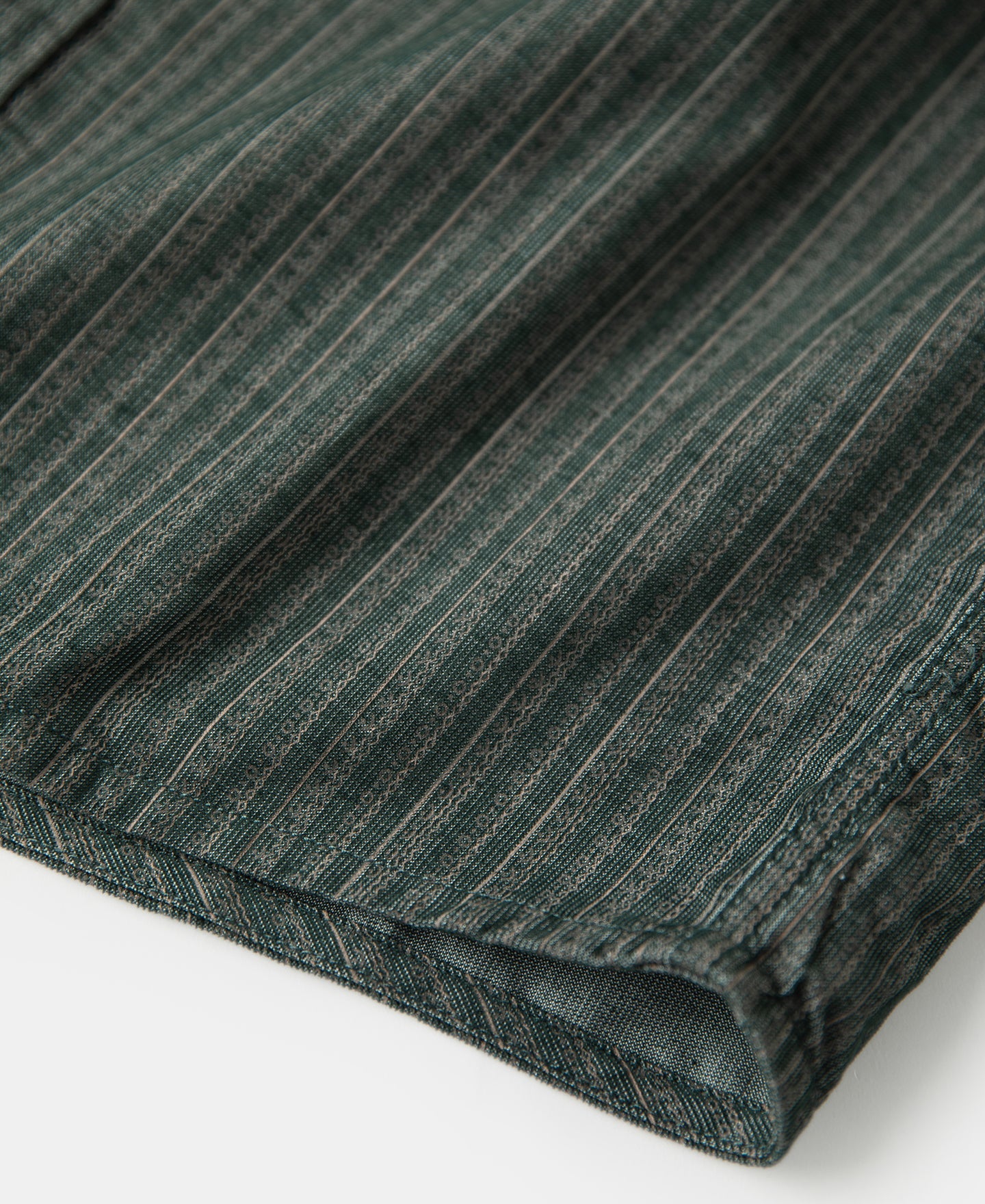 Textured Retro Stripe Cotton Blend Shirt