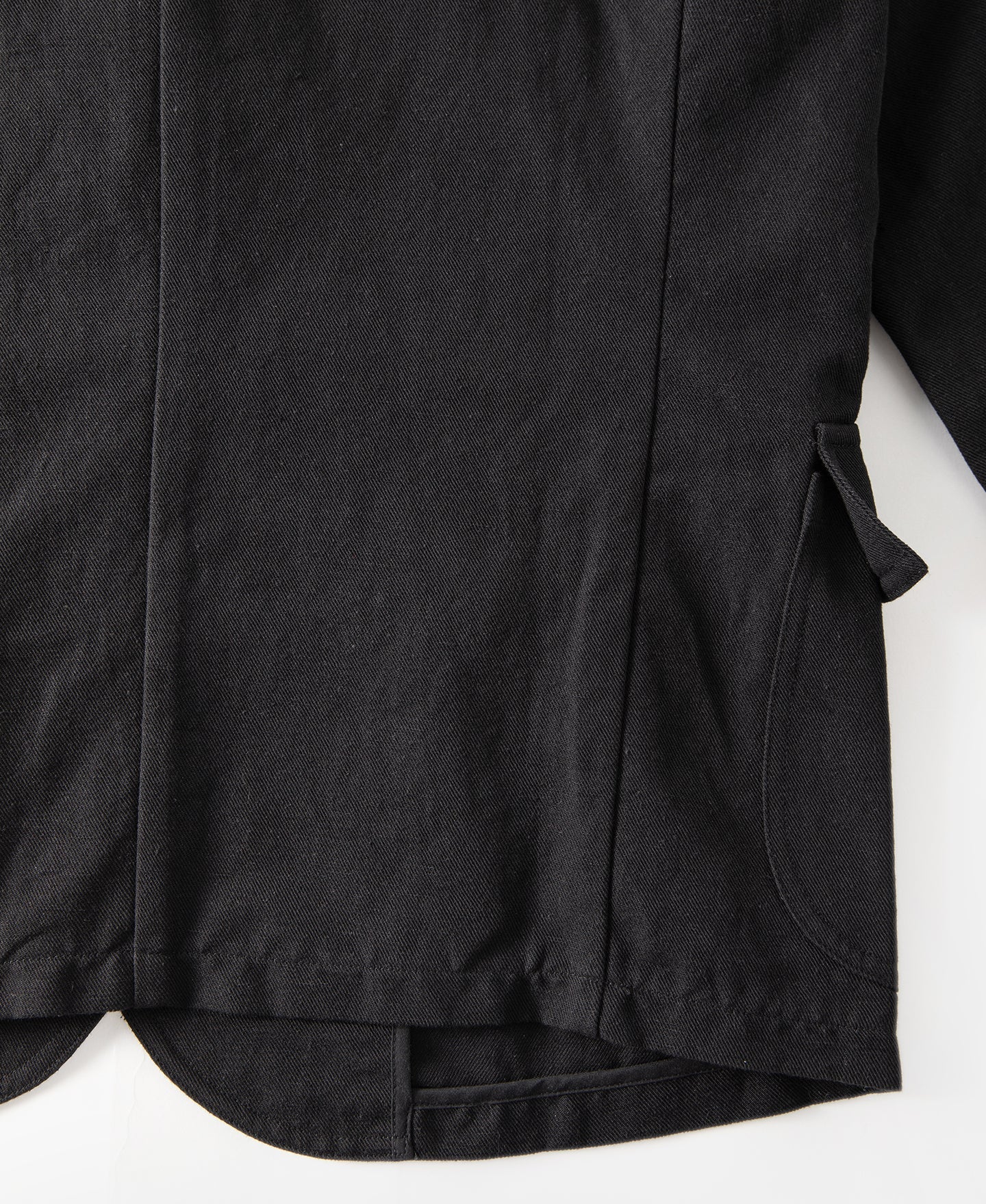 Textured Linen-Cotton Blend Sack Jacket – Black