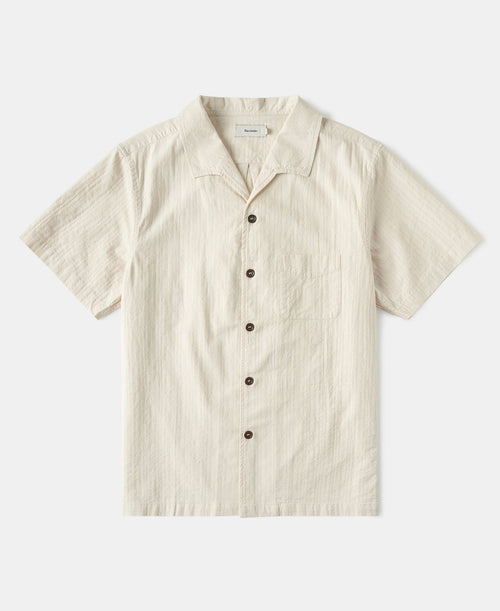Italian Collar Salt-Shrunk Shirt - Ivory