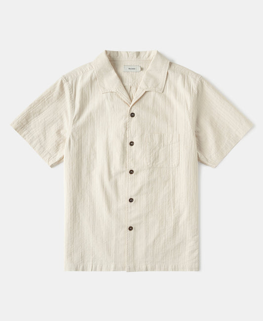 Italian Collar Salt-Shrunk Shirt - Ivory