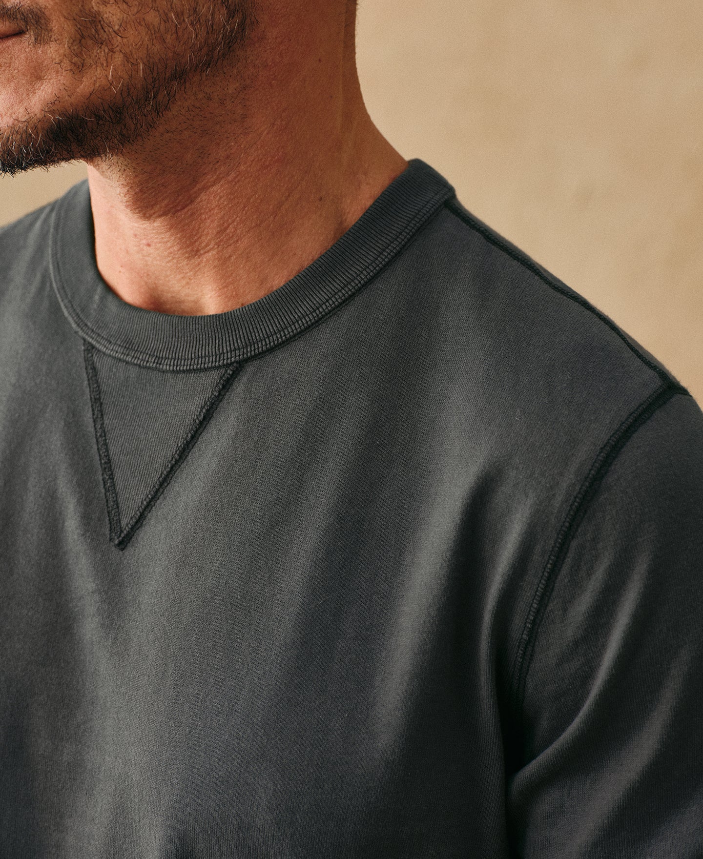 1950s V-Gusset Cotton T-Shirt - Vintage Black