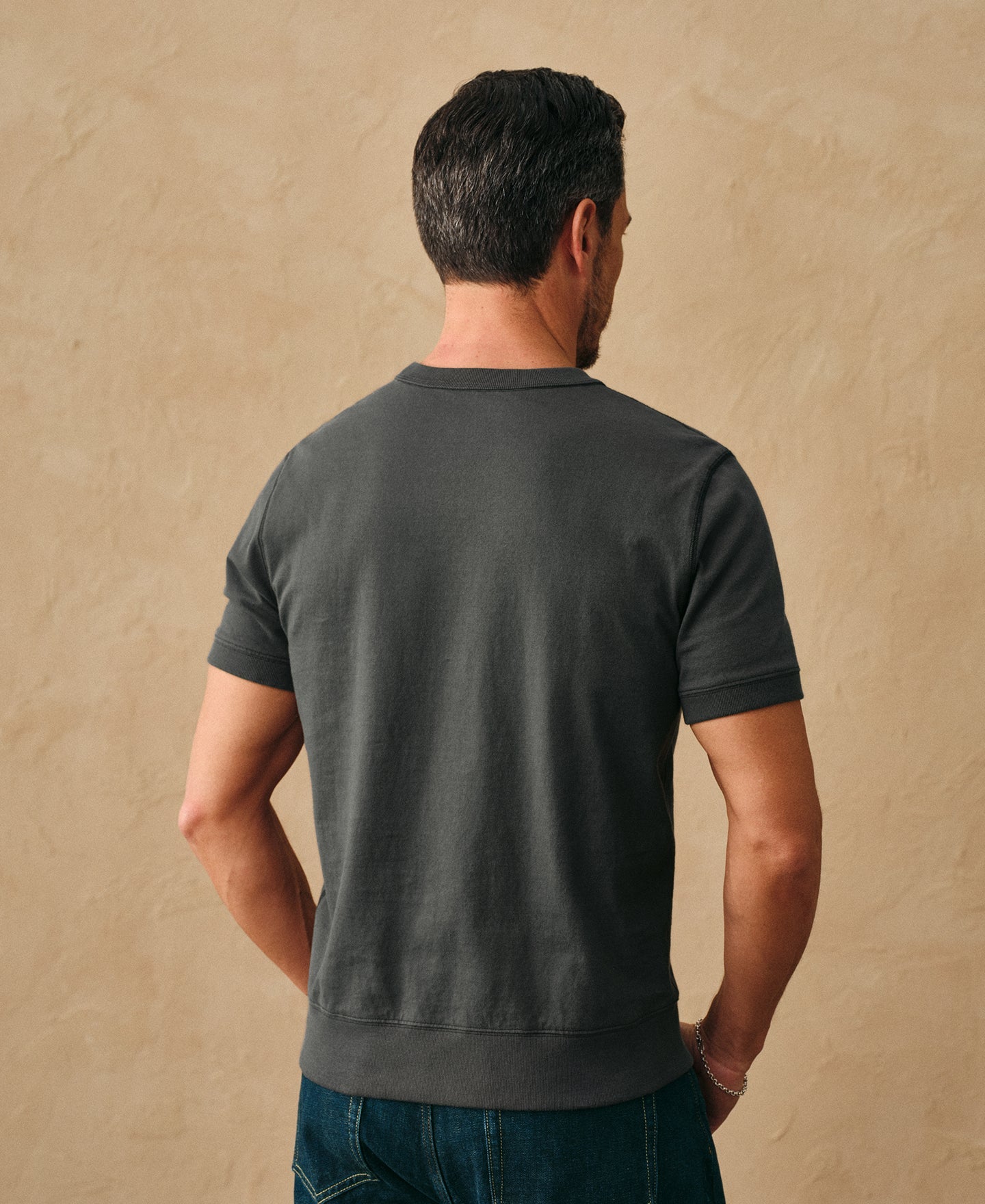 1950s V-Gusset Cotton T-Shirt - Vintage Black