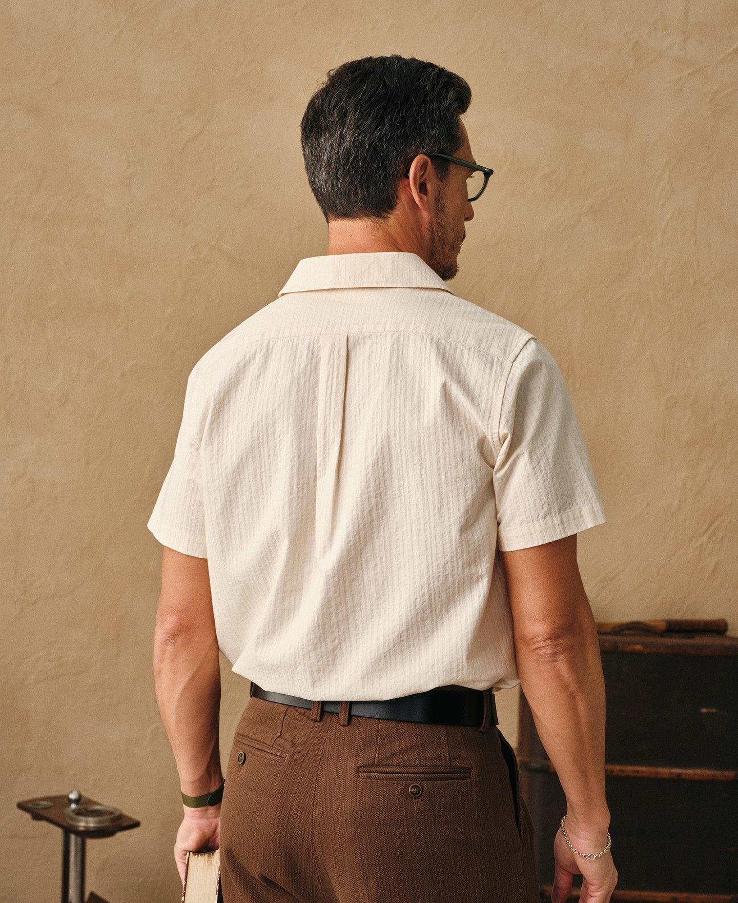 Italian Collar Salt-Shrunk Shirt - Ivory
