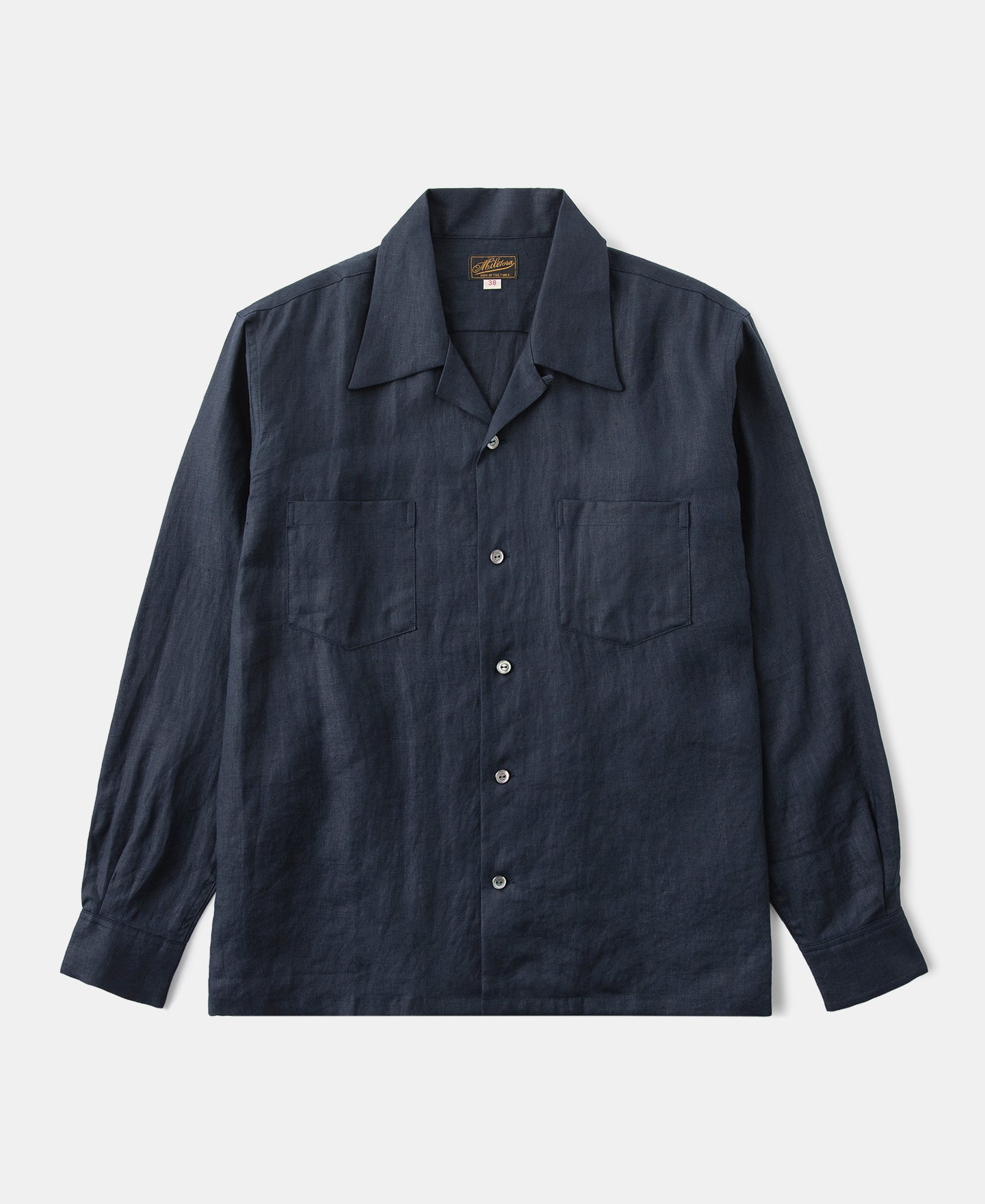 Lot 220A Cuban Collar Linen Shirt - Indigo